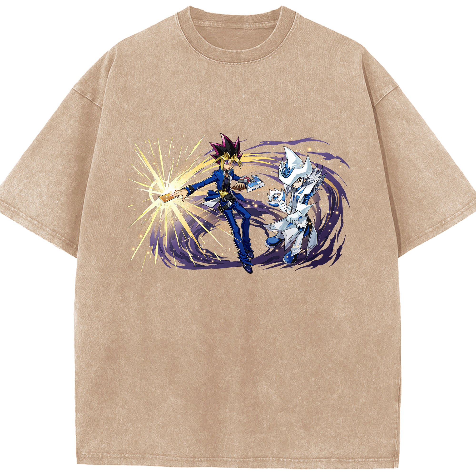 （画像用） 遊☆戯☆王 Yu-Gi-Oh! 綿100% ヴィンテージ風 半袖Tシャツ（フロントプリント）