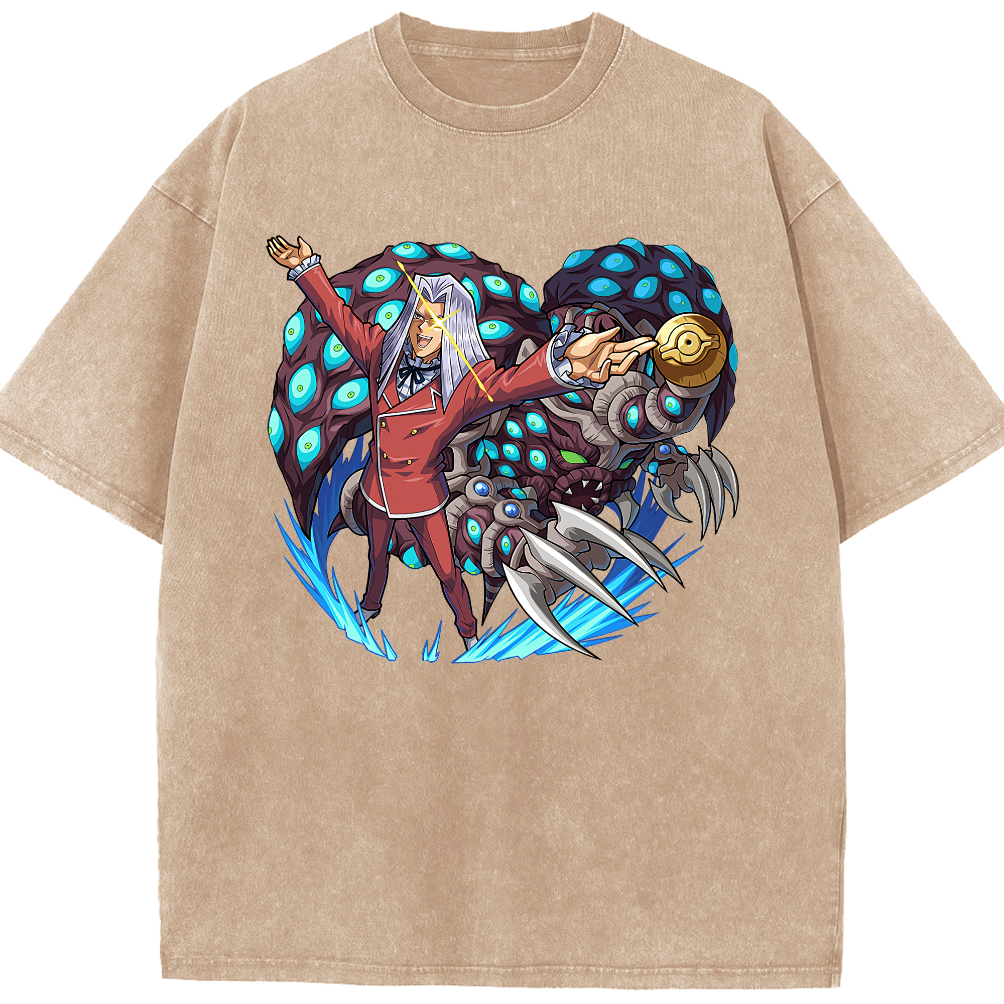 （画像用） 遊☆戯☆王 Yu-Gi-Oh! 綿100% ヴィンテージ風 半袖Tシャツ（フロントプリント）