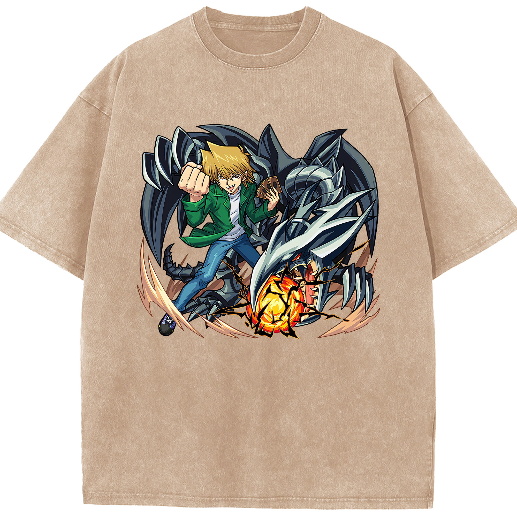 （画像用） 遊☆戯☆王 Yu-Gi-Oh! 綿100% ヴィンテージ風 半袖Tシャツ（フロントプリント）