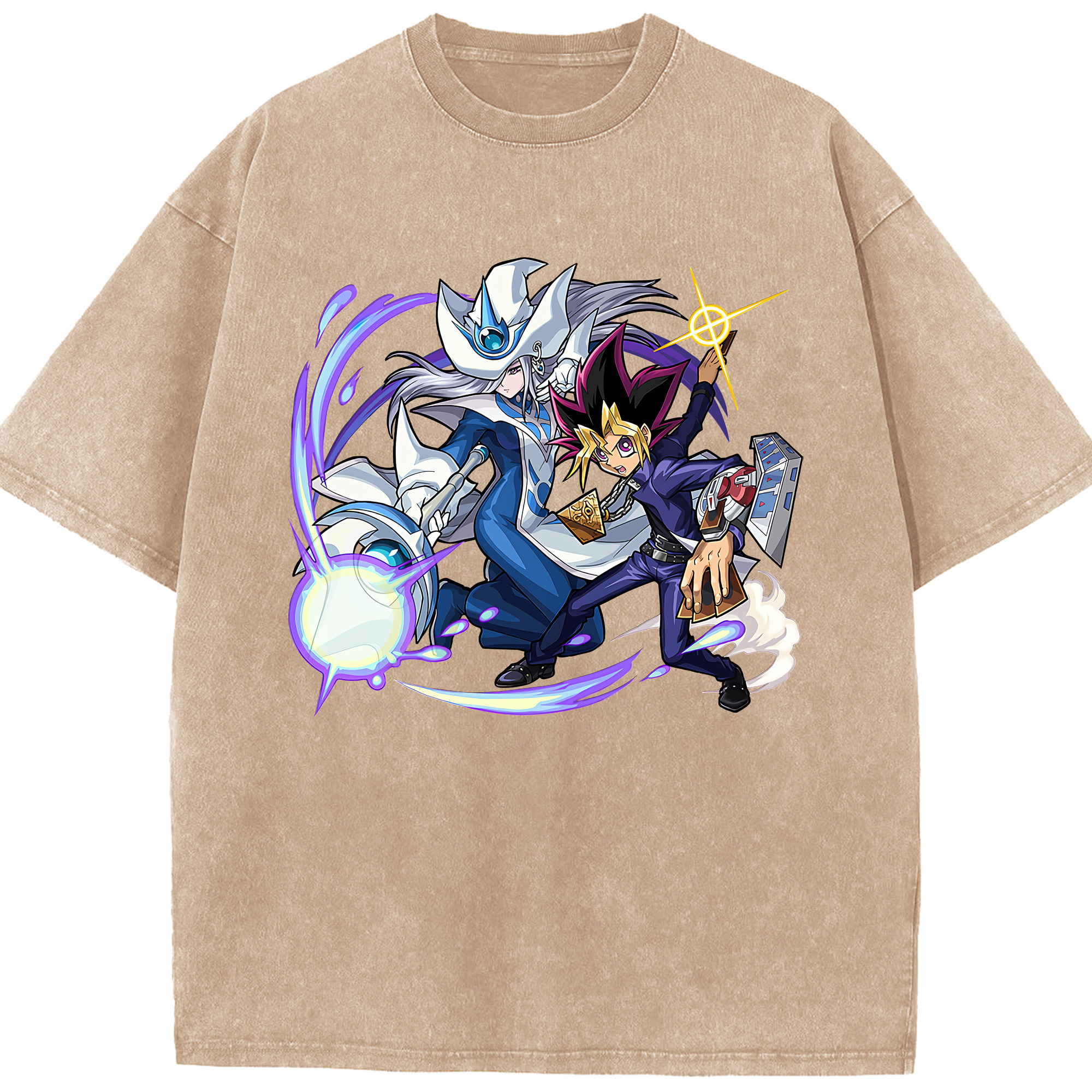 （画像用） 遊☆戯☆王 Yu-Gi-Oh! 綿100% ヴィンテージ風 半袖Tシャツ（フロントプリント）