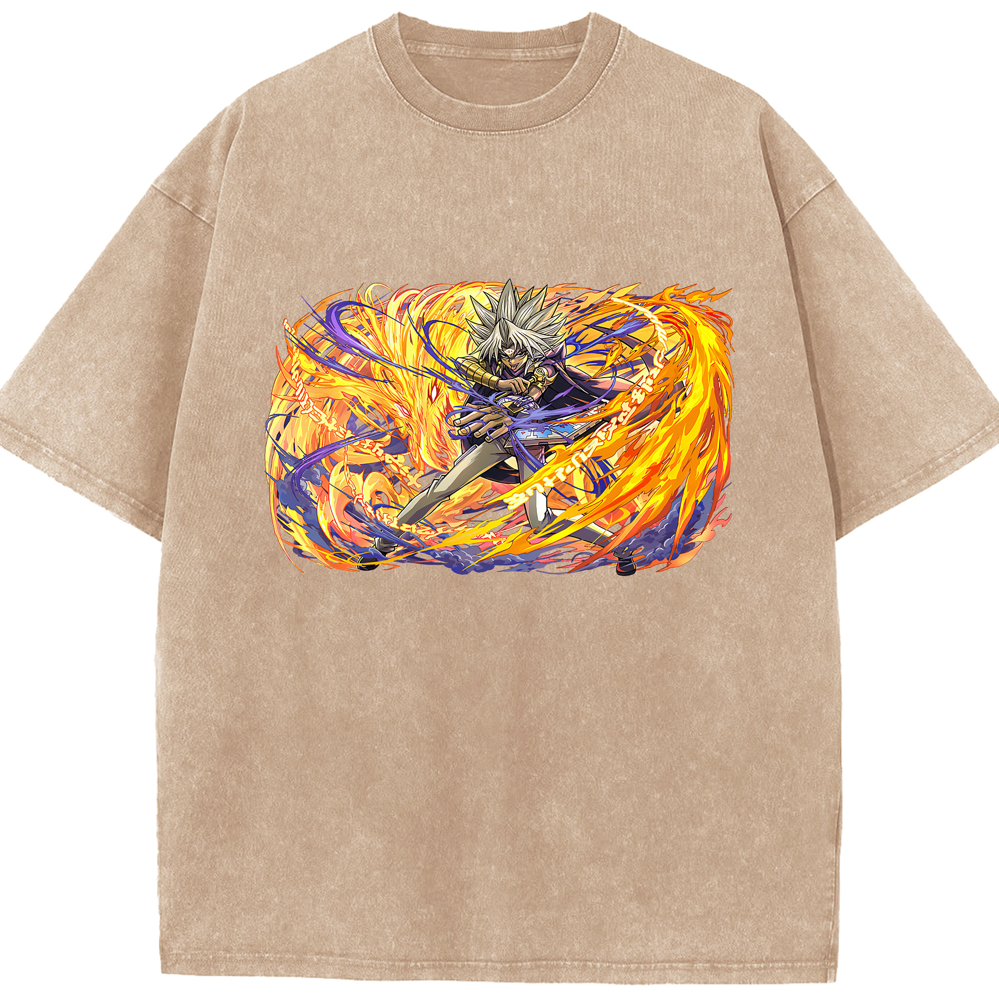 （画像用） 遊☆戯☆王 Yu-Gi-Oh! 綿100% ヴィンテージ風 半袖Tシャツ（フロントプリント）