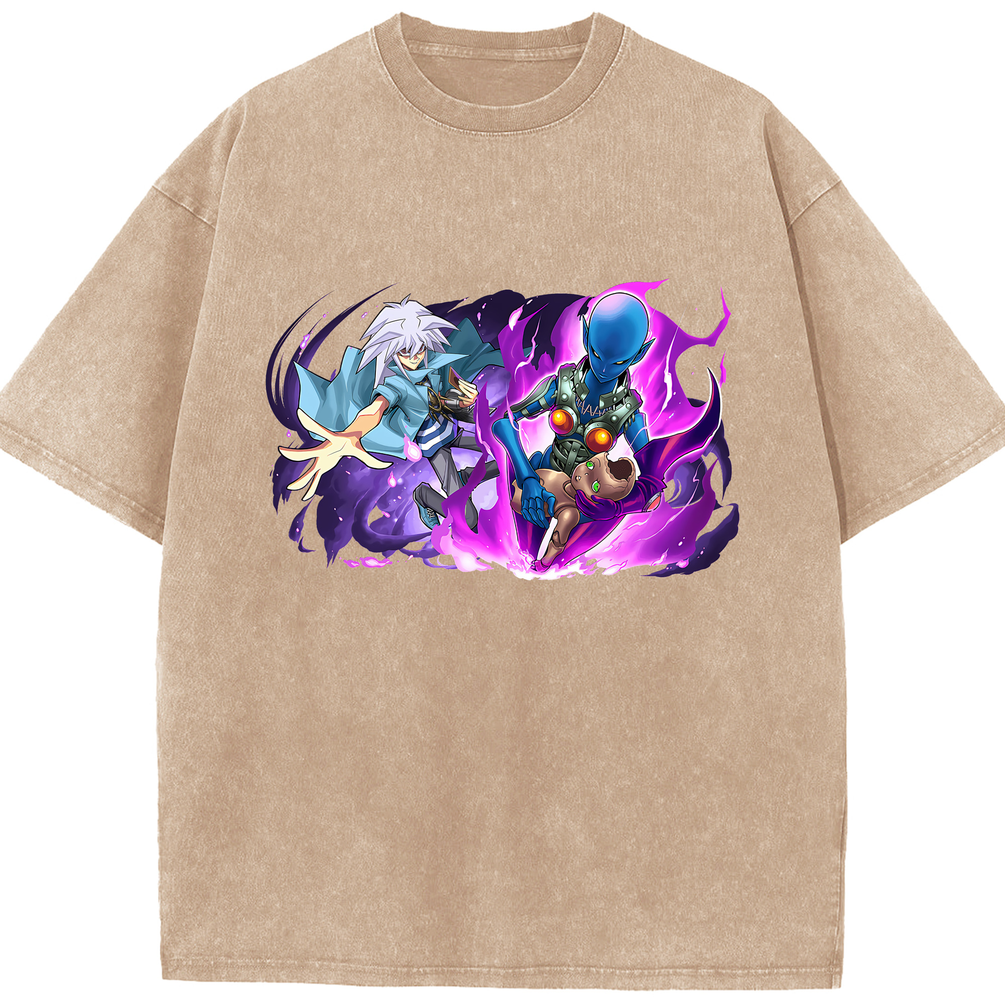 （画像用） 遊☆戯☆王 Yu-Gi-Oh! 綿100% ヴィンテージ風 半袖Tシャツ（フロントプリント）