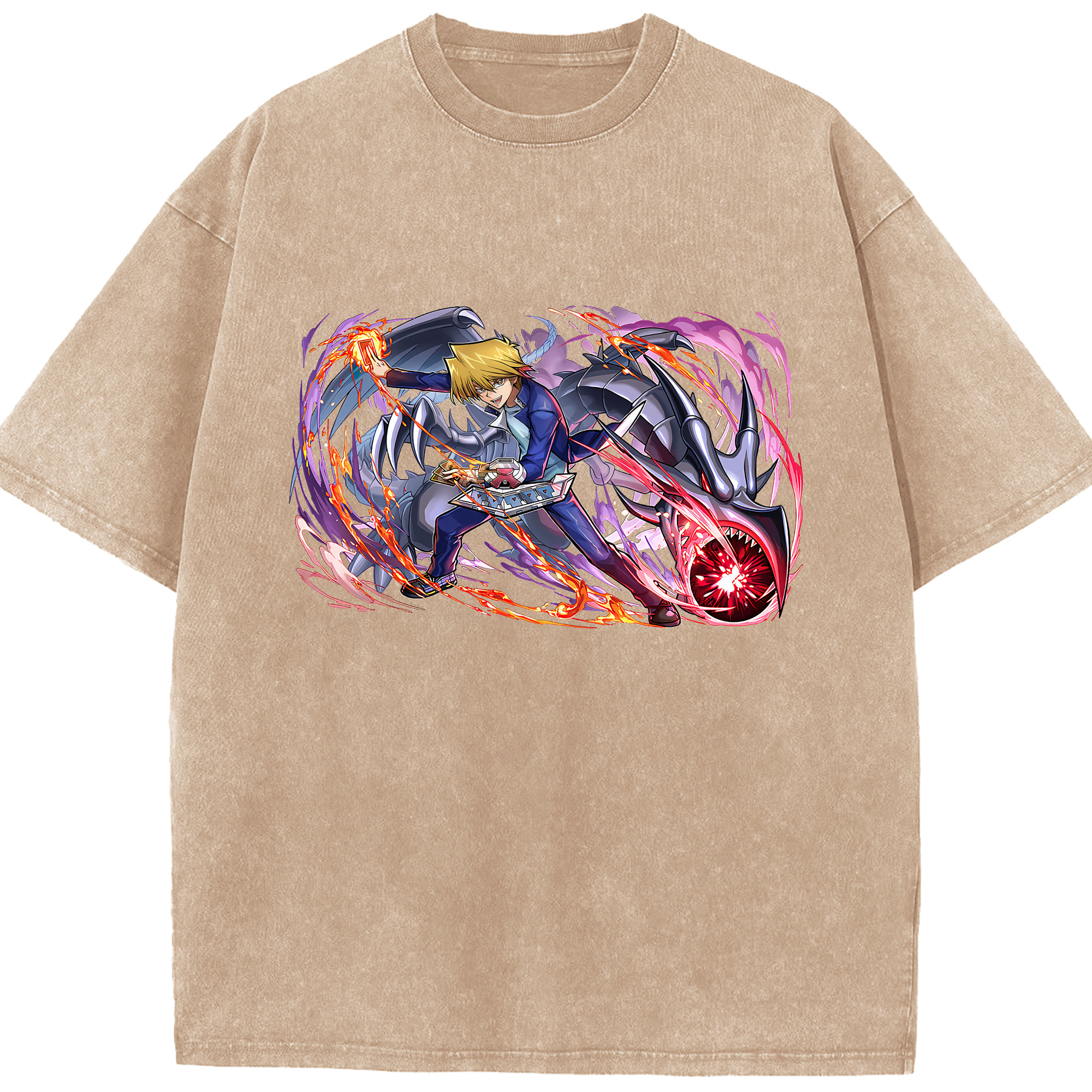 （画像用） 遊☆戯☆王 Yu-Gi-Oh! 綿100% ヴィンテージ風 半袖Tシャツ（フロントプリント）
