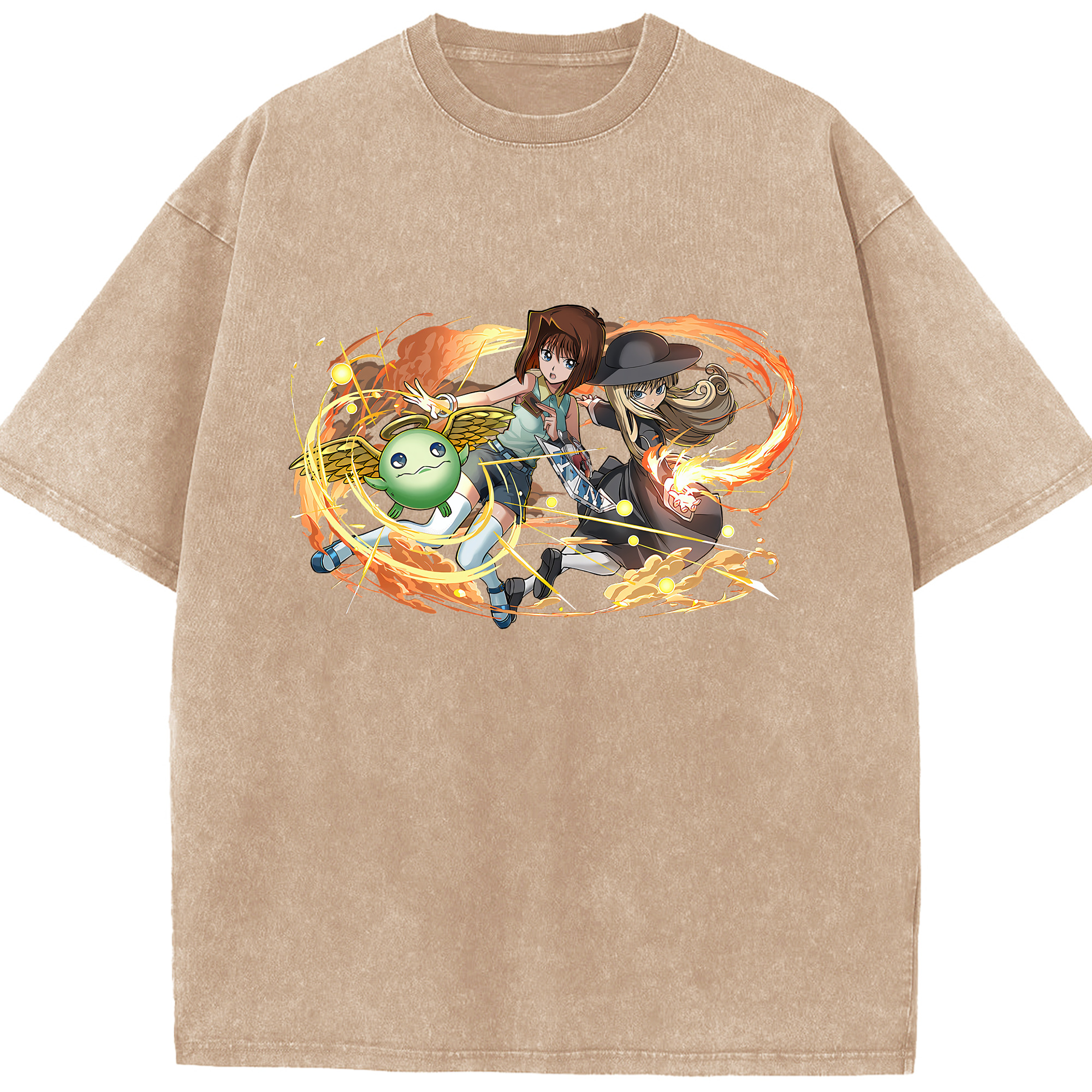 （画像用） 遊☆戯☆王 Yu-Gi-Oh! 綿100% ヴィンテージ風 半袖Tシャツ（フロントプリント）