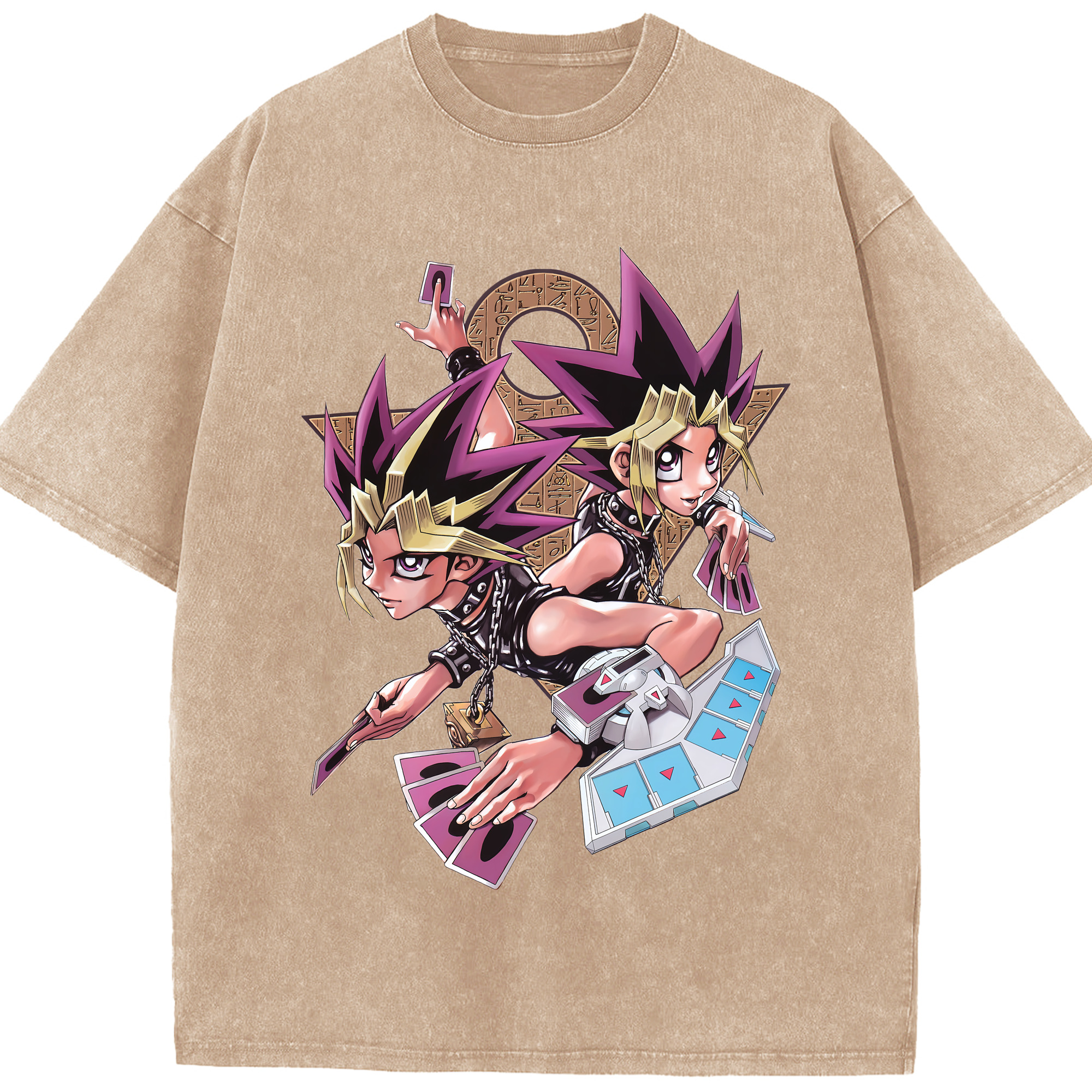（画像用） 遊☆戯☆王 Yu-Gi-Oh! 綿100% ヴィンテージ風 半袖Tシャツ（フロントプリント）