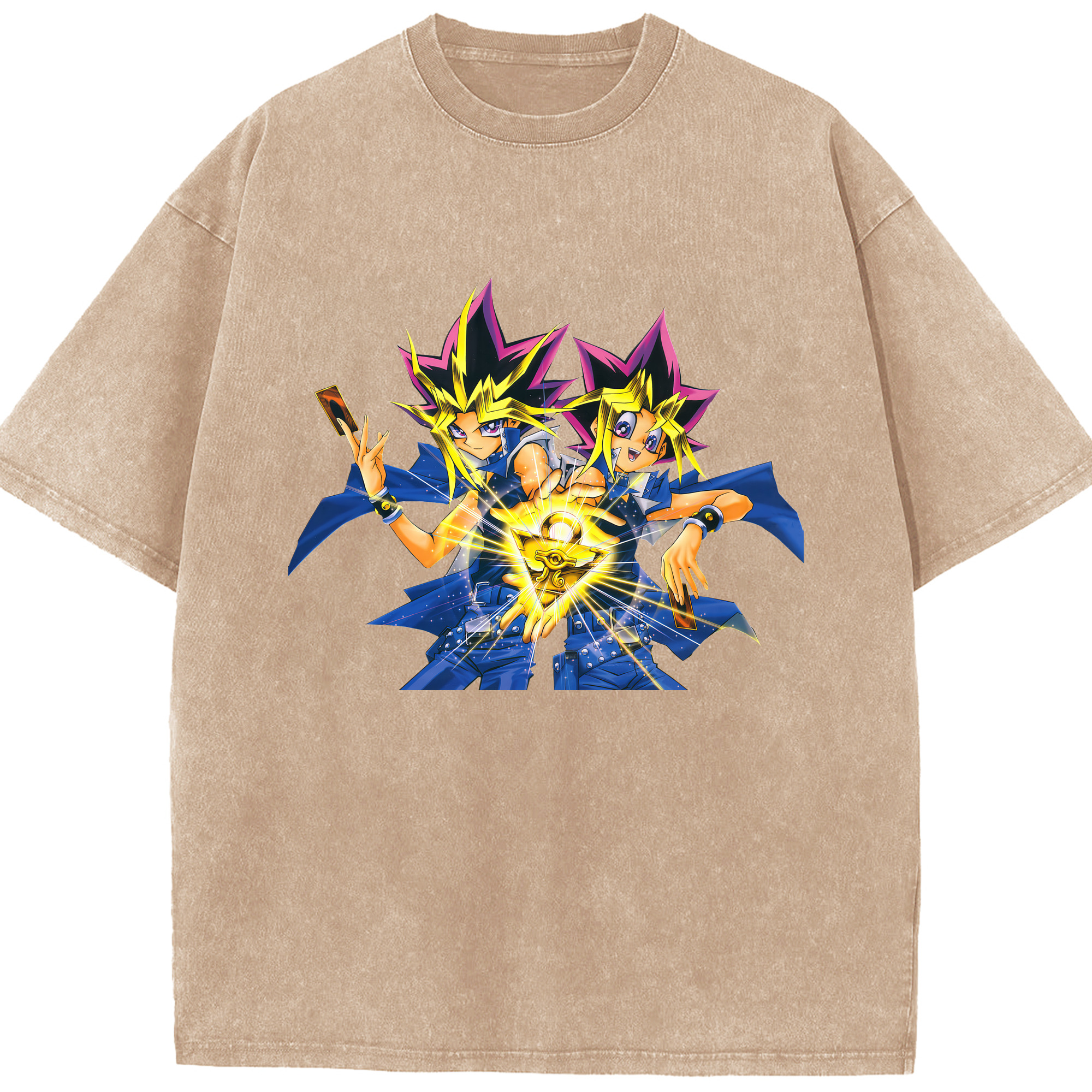 （画像用） 遊☆戯☆王 Yu-Gi-Oh! 綿100% ヴィンテージ風 半袖Tシャツ（フロントプリント）