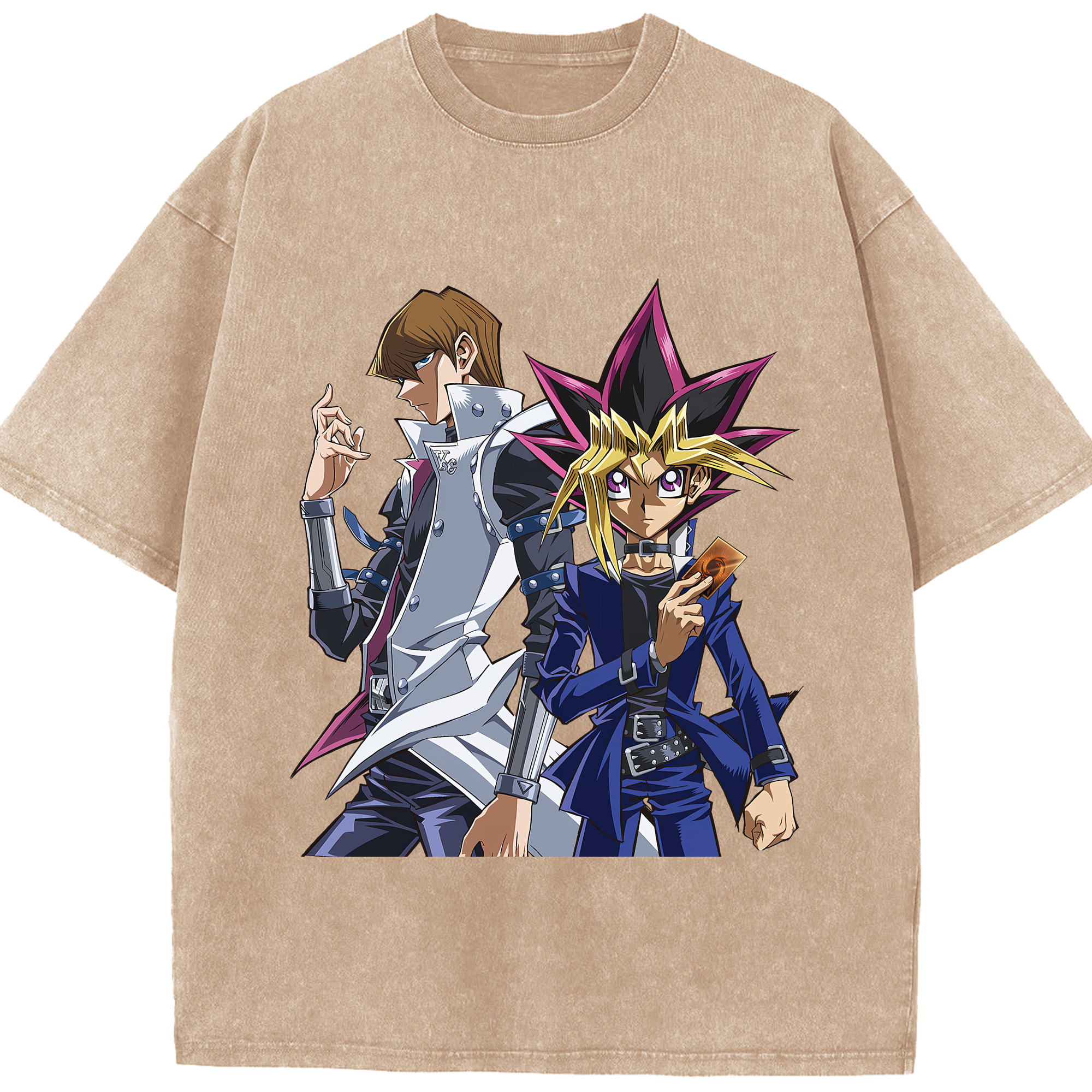 （画像用） 遊☆戯☆王 Yu-Gi-Oh! 綿100% ヴィンテージ風 半袖Tシャツ（フロントプリント）