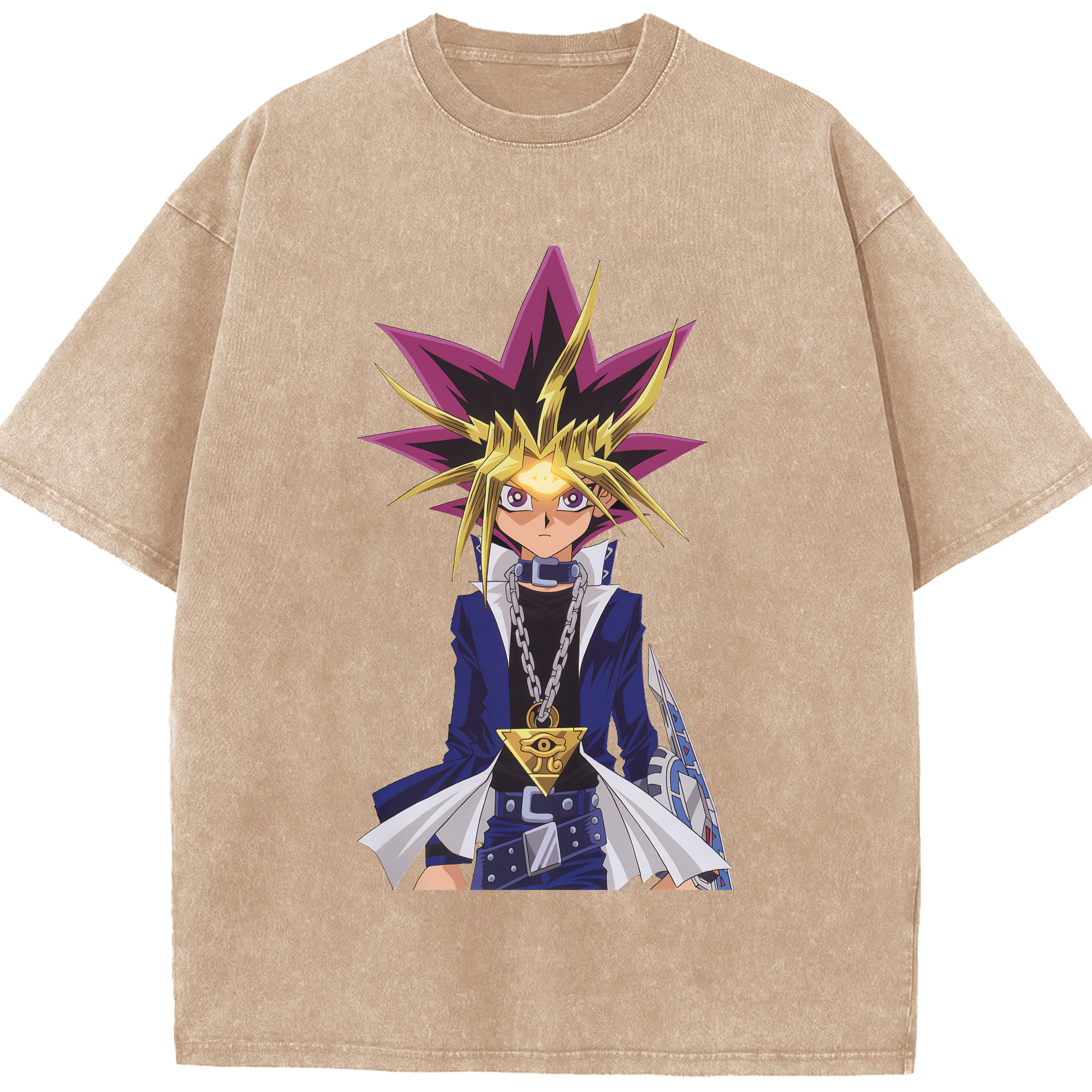 （画像用） 遊☆戯☆王 Yu-Gi-Oh! 綿100% ヴィンテージ風 半袖Tシャツ（フロントプリント）