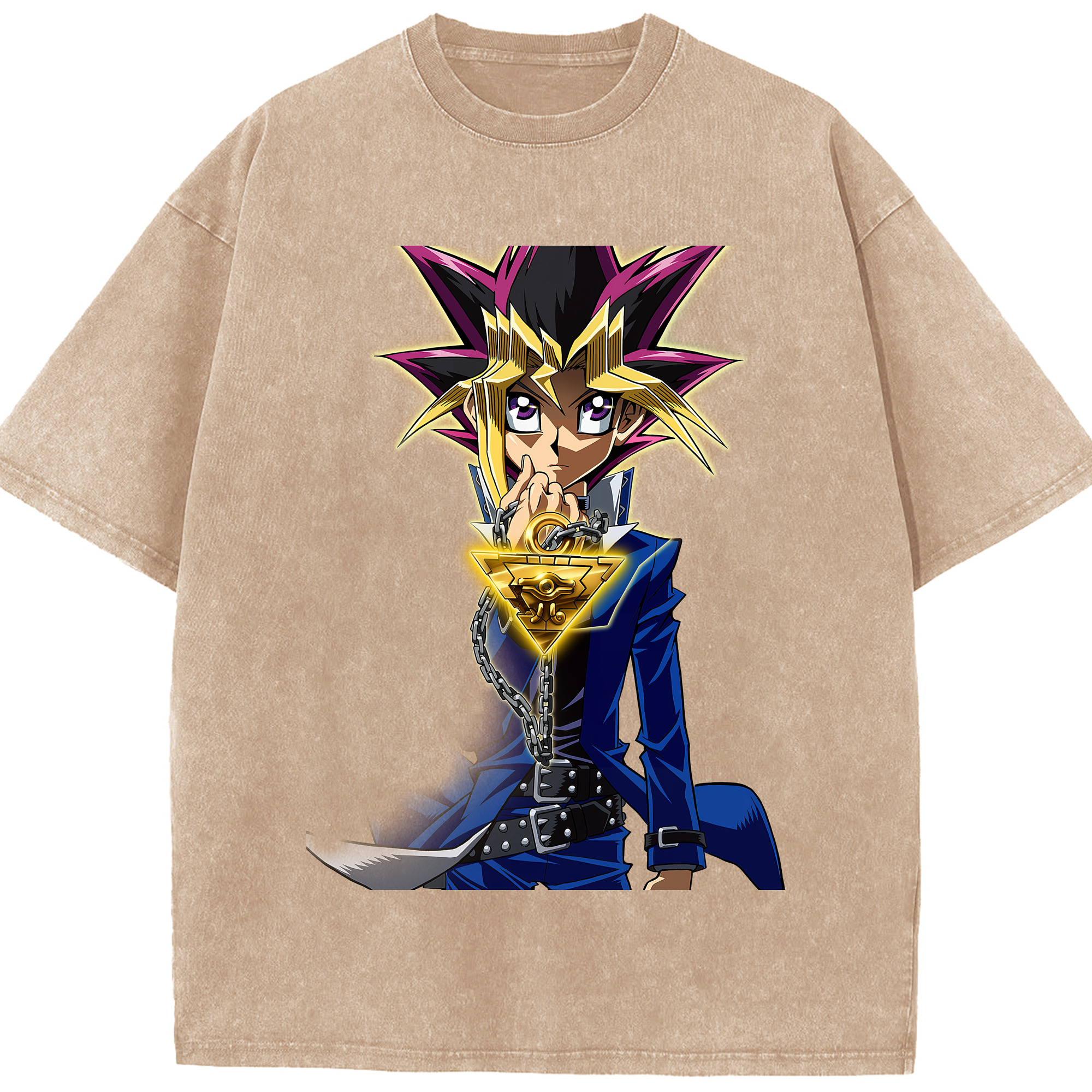 （画像用） 遊☆戯☆王 Yu-Gi-Oh! 綿100% ヴィンテージ風 半袖Tシャツ（フロントプリント）
