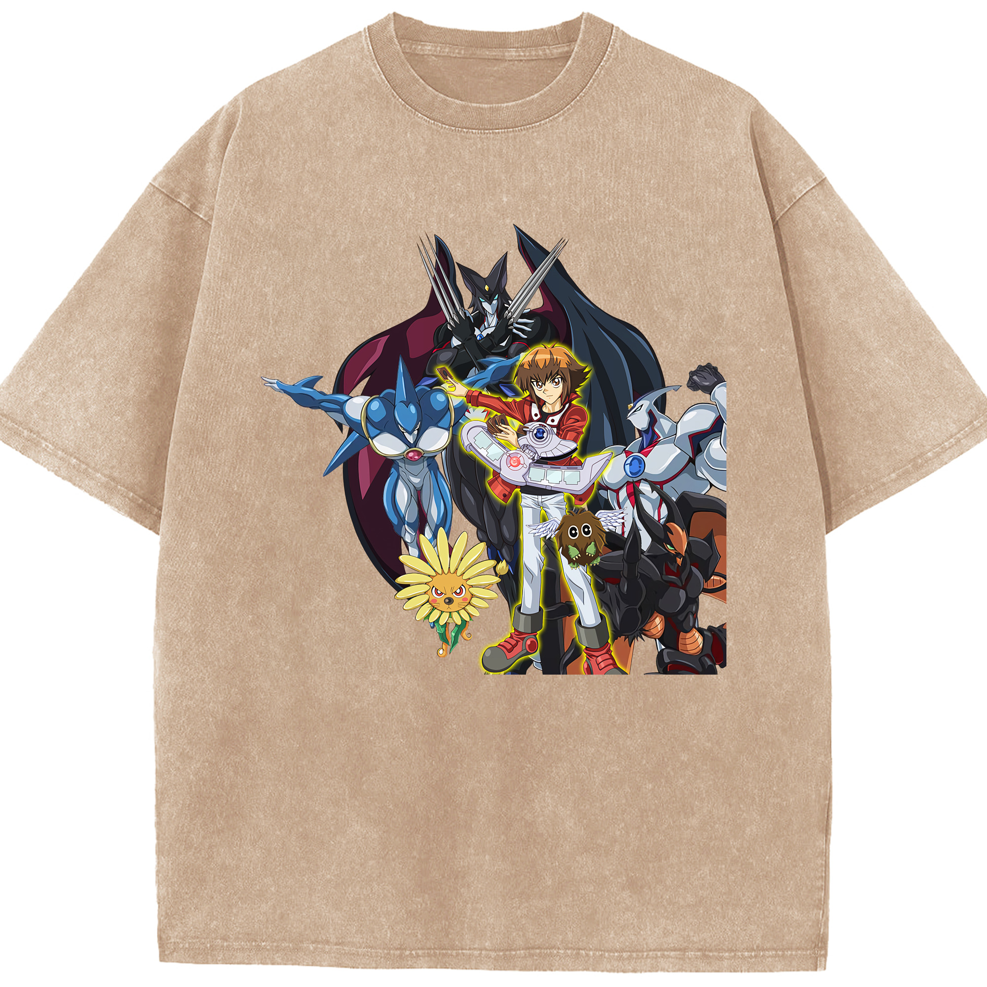 （画像用） 遊☆戯☆王 Yu-Gi-Oh! 綿100% ヴィンテージ風 半袖Tシャツ（フロントプリント）