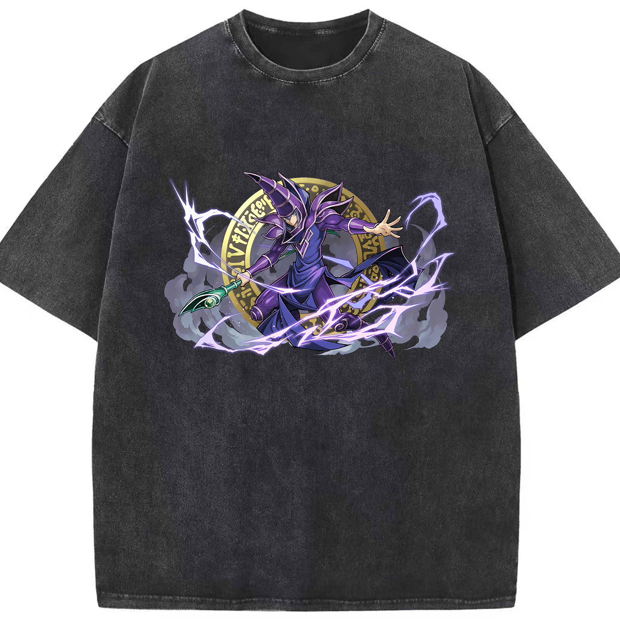 （画像用） 遊☆戯☆王 Yu-Gi-Oh! 綿100% ヴィンテージ風 半袖Tシャツ（フロントプリント）
