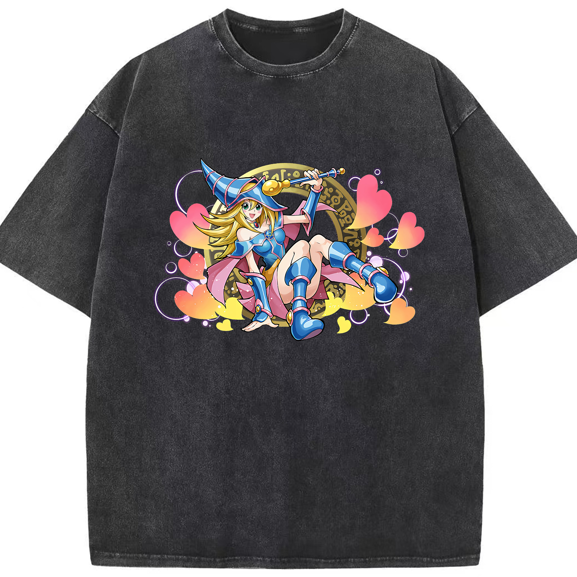 （画像用） 遊☆戯☆王 Yu-Gi-Oh! 綿100% ヴィンテージ風 半袖Tシャツ（フロントプリント）