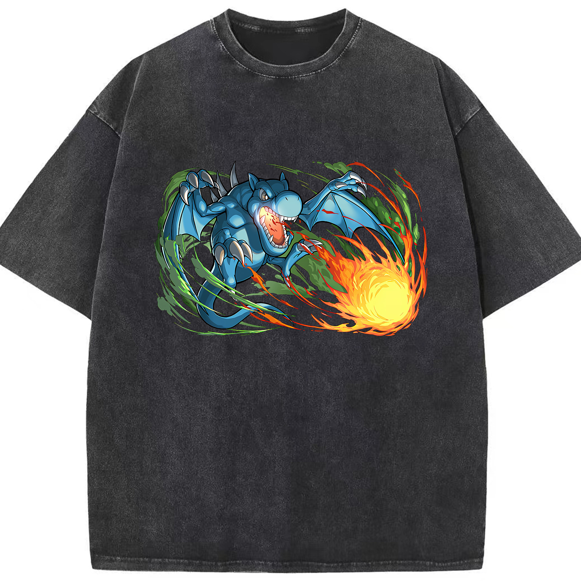 （画像用） 遊☆戯☆王 Yu-Gi-Oh! 綿100% ヴィンテージ風 半袖Tシャツ（フロントプリント）
