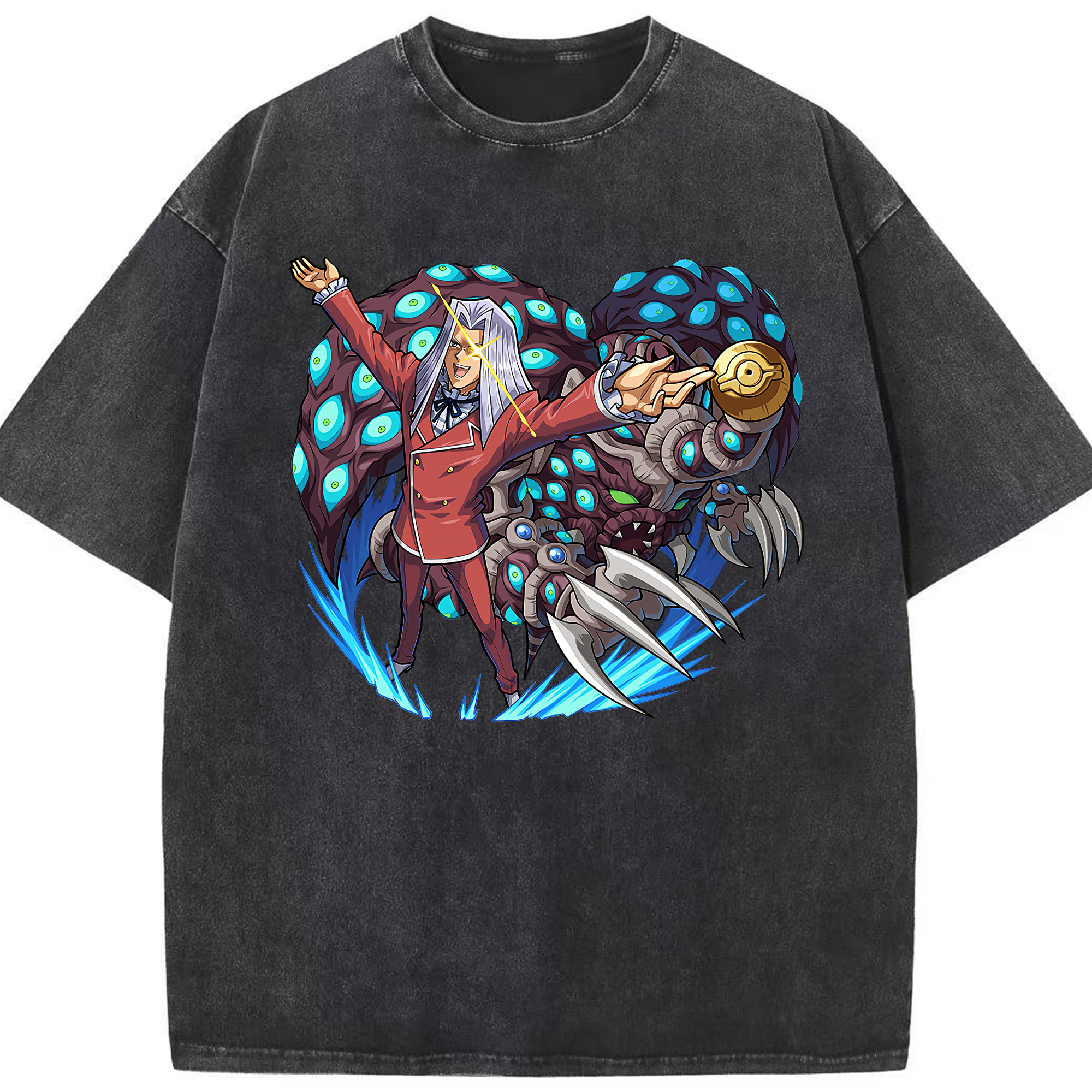 （画像用） 遊☆戯☆王 Yu-Gi-Oh! 綿100% ヴィンテージ風 半袖Tシャツ（フロントプリント）