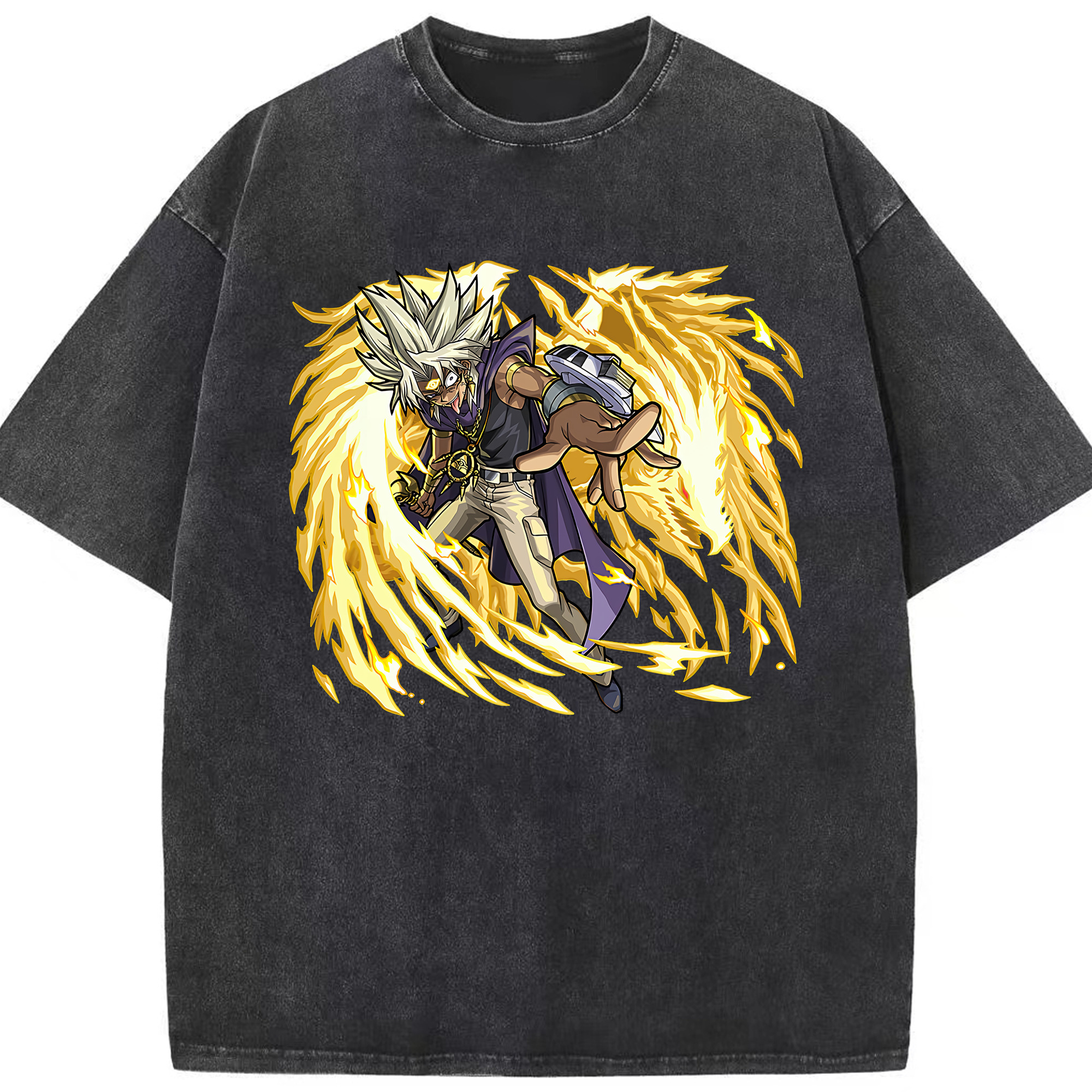 （画像用） 遊☆戯☆王 Yu-Gi-Oh! 綿100% ヴィンテージ風 半袖Tシャツ（フロントプリント）