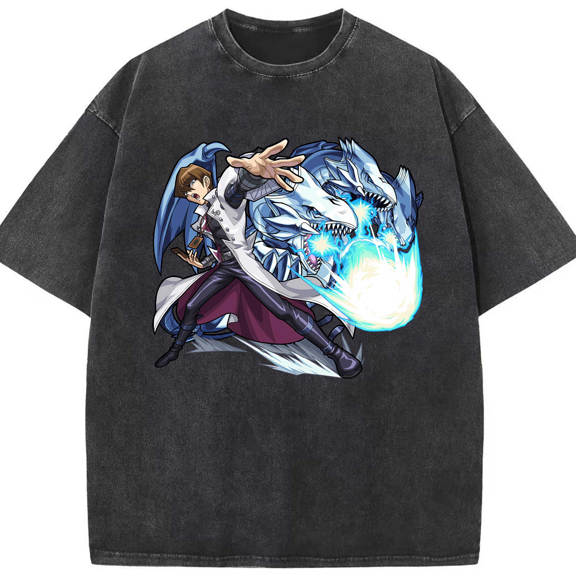 （画像用） 遊☆戯☆王 Yu-Gi-Oh! 綿100% ヴィンテージ風 半袖Tシャツ（フロントプリント）