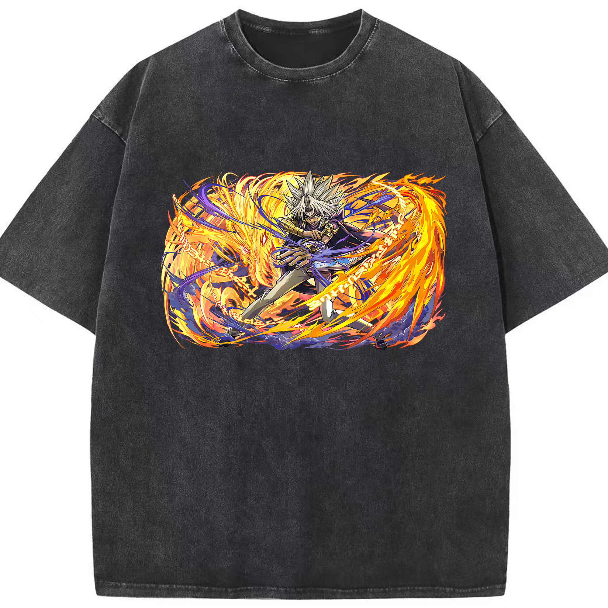（画像用） 遊☆戯☆王 Yu-Gi-Oh! 綿100% ヴィンテージ風 半袖Tシャツ（フロントプリント）