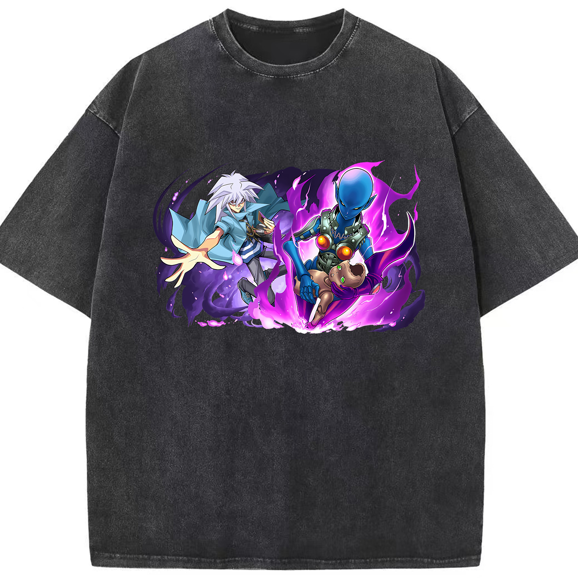 （画像用） 遊☆戯☆王 Yu-Gi-Oh! 綿100% ヴィンテージ風 半袖Tシャツ（フロントプリント）