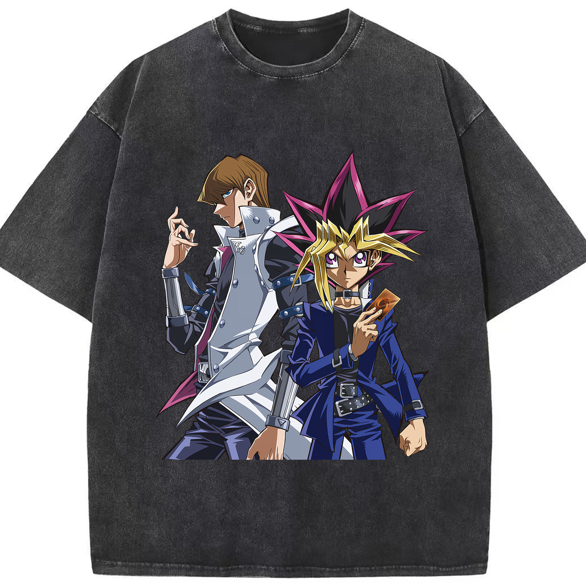 （画像用） 遊☆戯☆王 Yu-Gi-Oh! 綿100% ヴィンテージ風 半袖Tシャツ（フロントプリント）