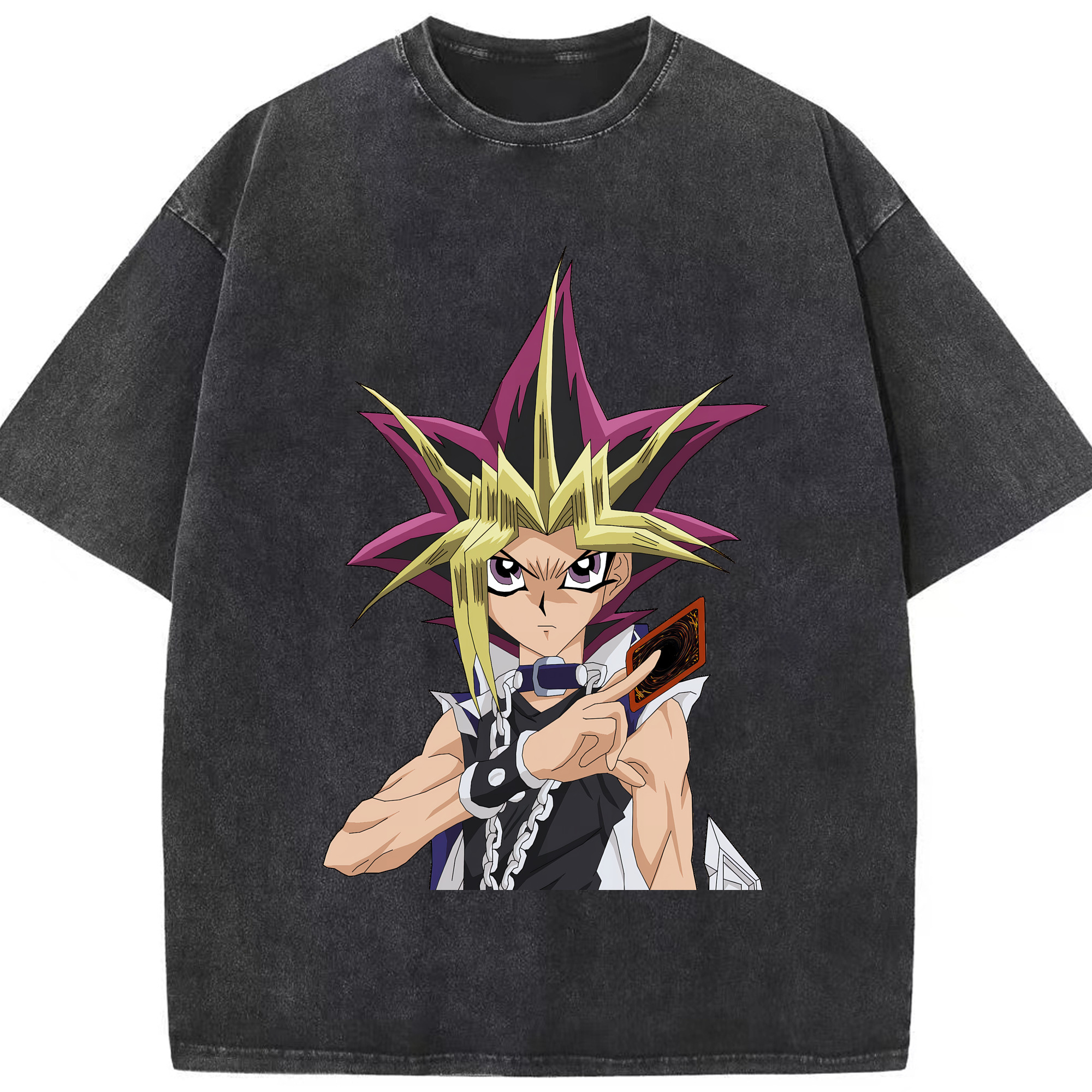 （画像用） 遊☆戯☆王 Yu-Gi-Oh! 綿100% ヴィンテージ風 半袖Tシャツ（フロントプリント）