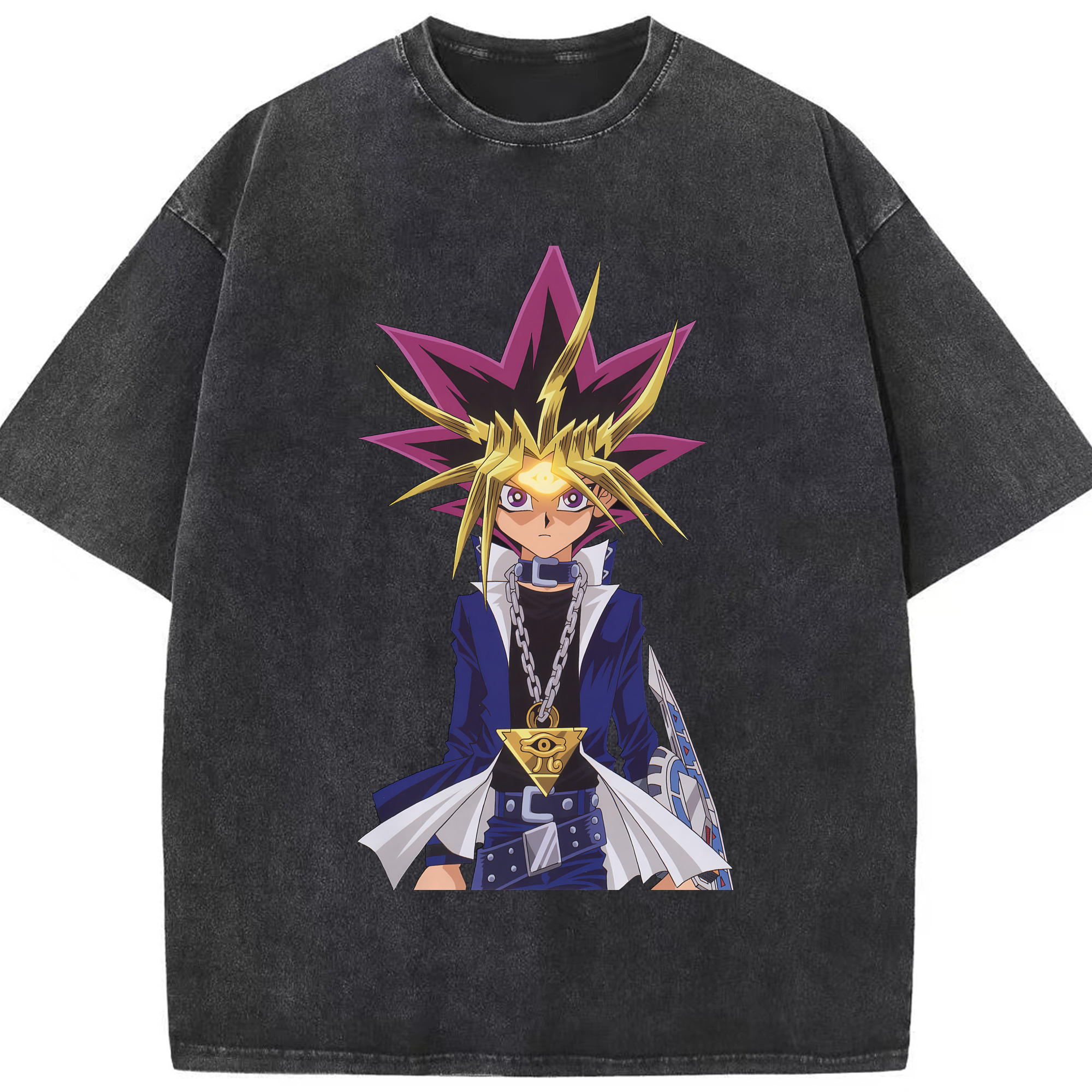 （画像用） 遊☆戯☆王 Yu-Gi-Oh! 綿100% ヴィンテージ風 半袖Tシャツ（フロントプリント）