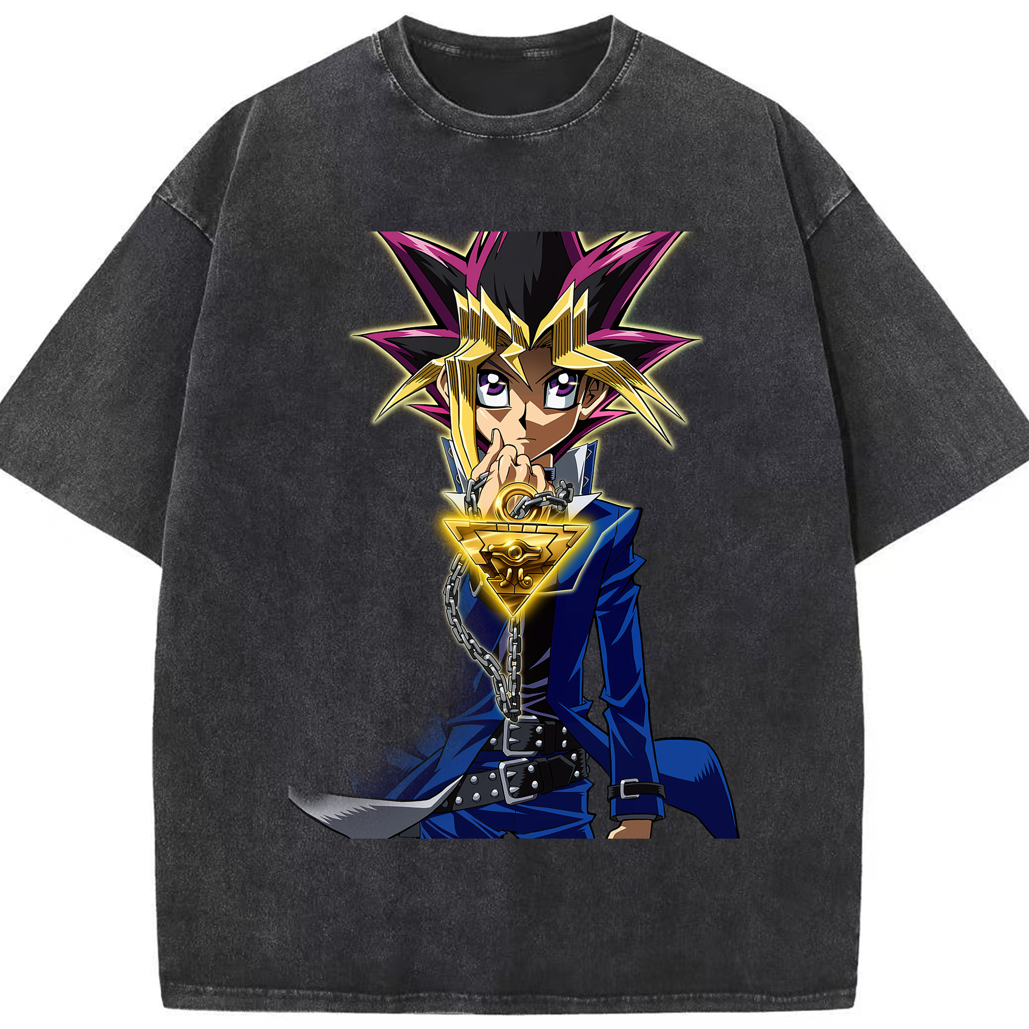 （画像用） 遊☆戯☆王 Yu-Gi-Oh! 綿100% ヴィンテージ風 半袖Tシャツ（フロントプリント）