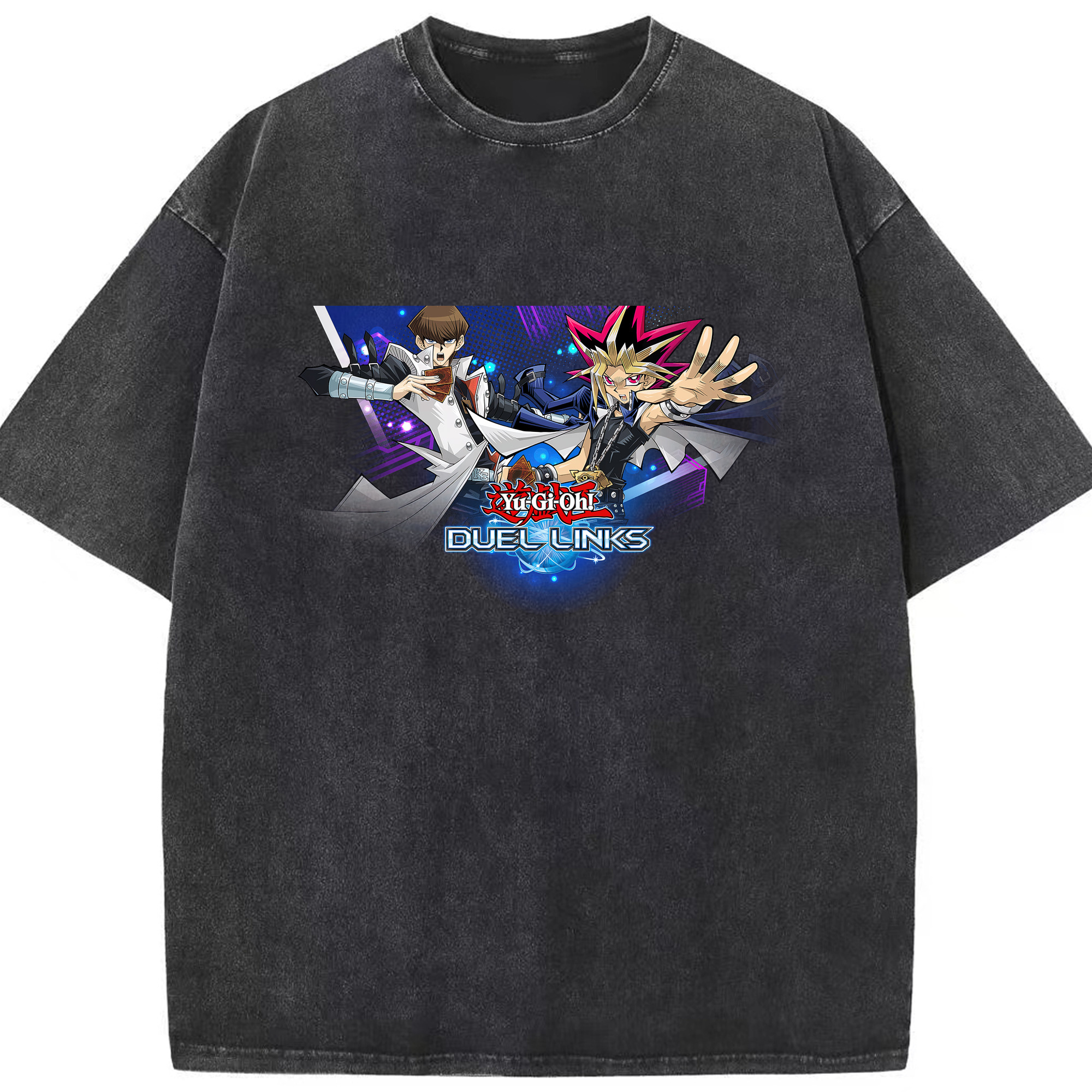 （画像用） 遊☆戯☆王 Yu-Gi-Oh! 綿100% ヴィンテージ風 半袖Tシャツ（フロントプリント）