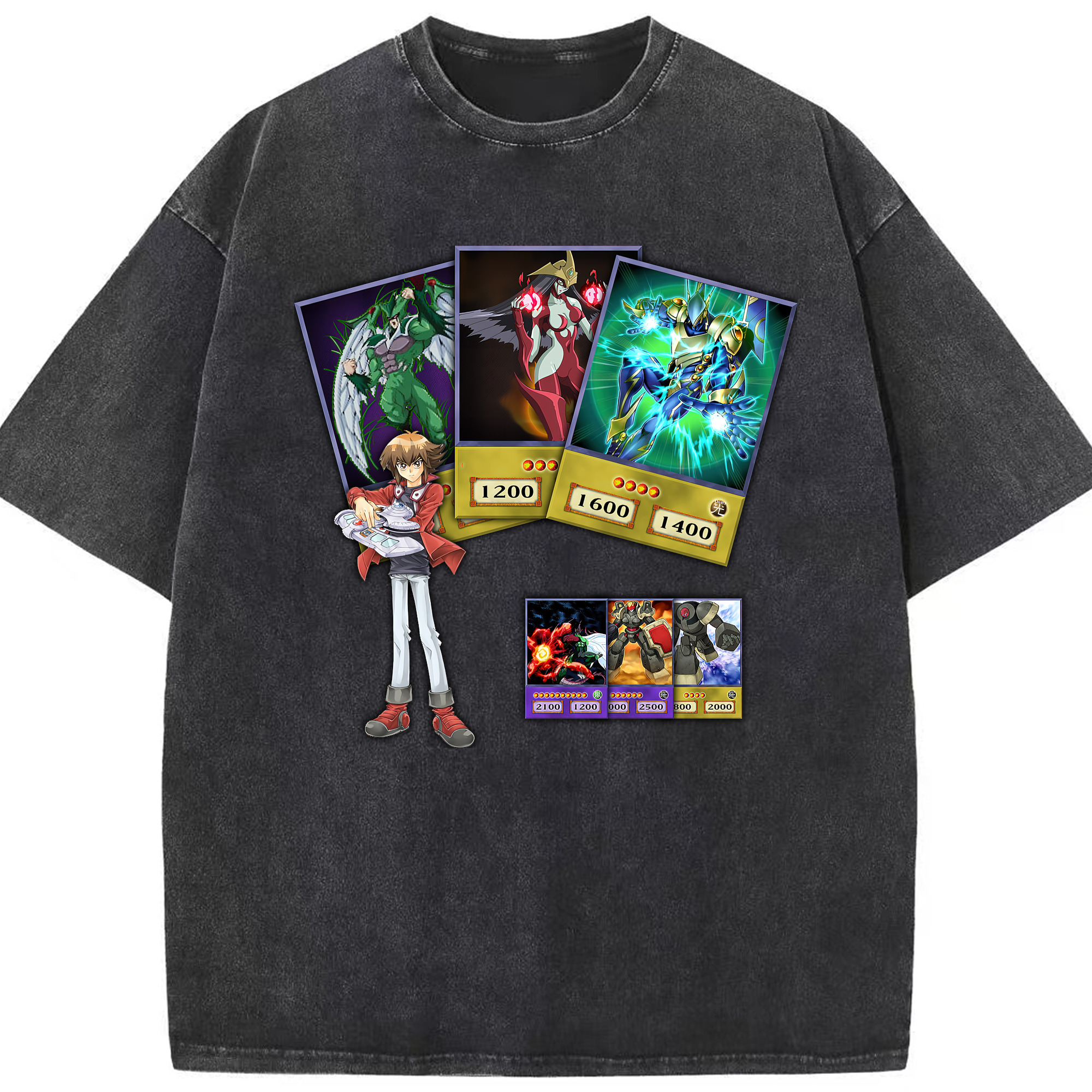 （画像用） 遊☆戯☆王 Yu-Gi-Oh! 綿100% ヴィンテージ風 半袖Tシャツ（フロントプリント）