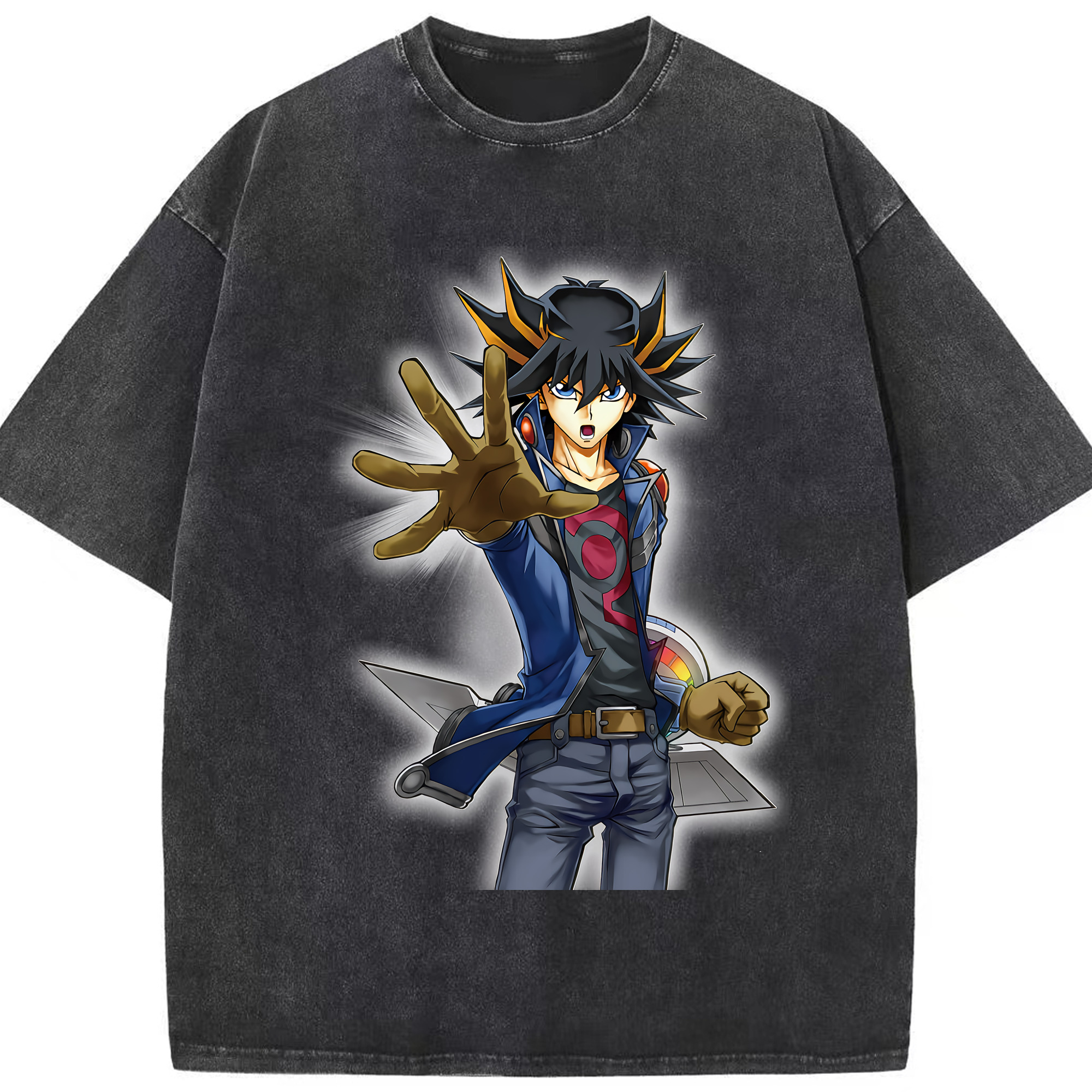（画像用） 遊☆戯☆王 Yu-Gi-Oh! 綿100% ヴィンテージ風 半袖Tシャツ（フロントプリント）