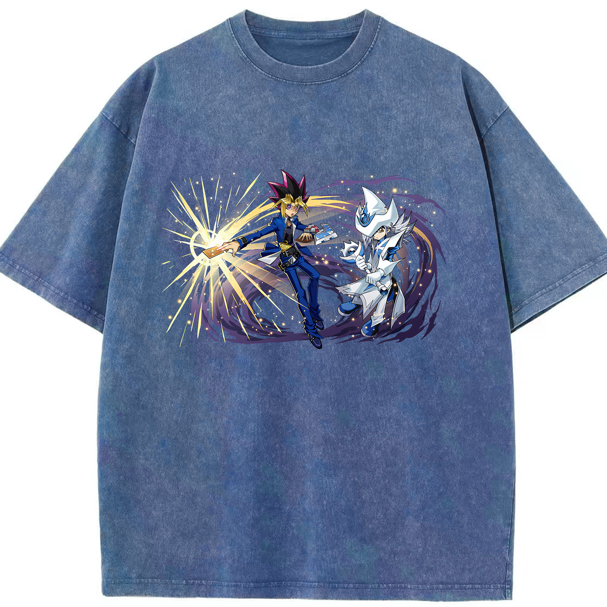 （画像用） 遊☆戯☆王 Yu-Gi-Oh! 綿100% ヴィンテージ風 半袖Tシャツ（フロントプリント）