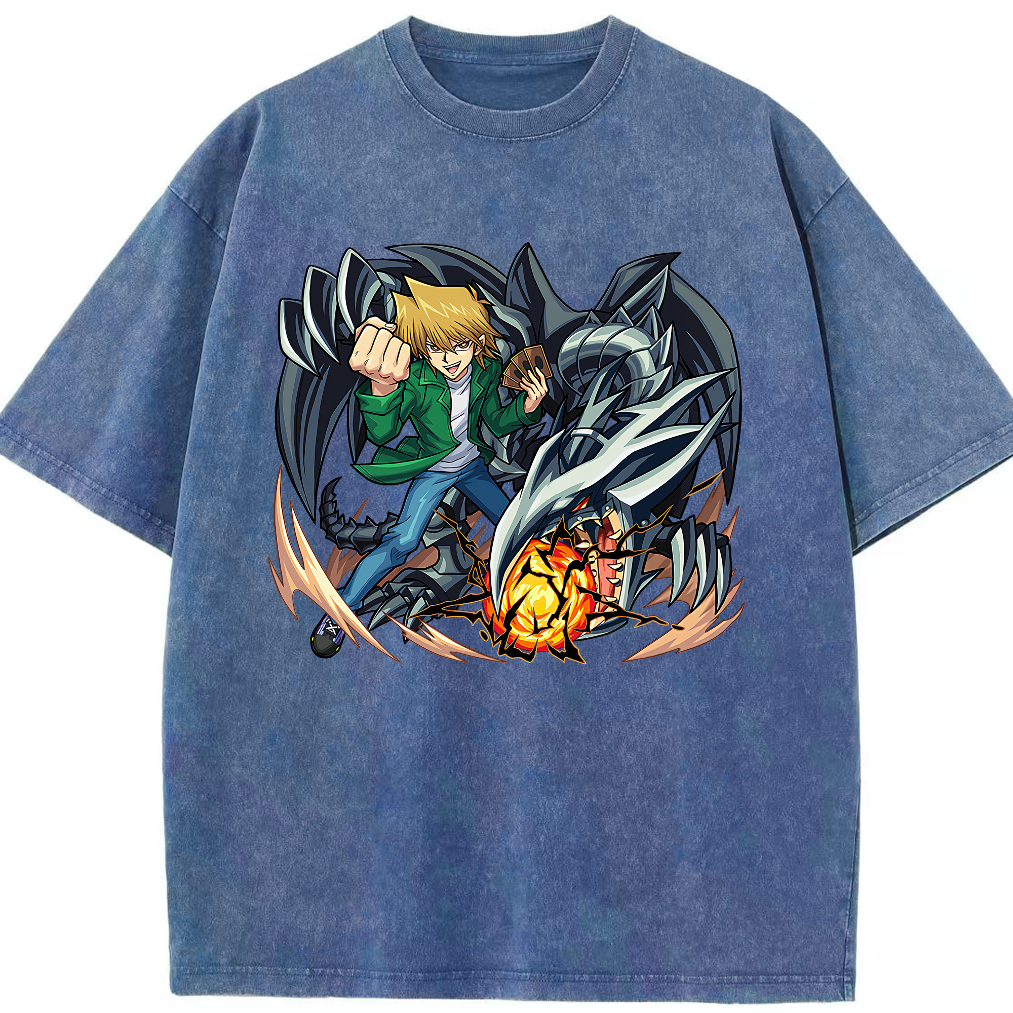 （画像用） 遊☆戯☆王 Yu-Gi-Oh! 綿100% ヴィンテージ風 半袖Tシャツ（フロントプリント）