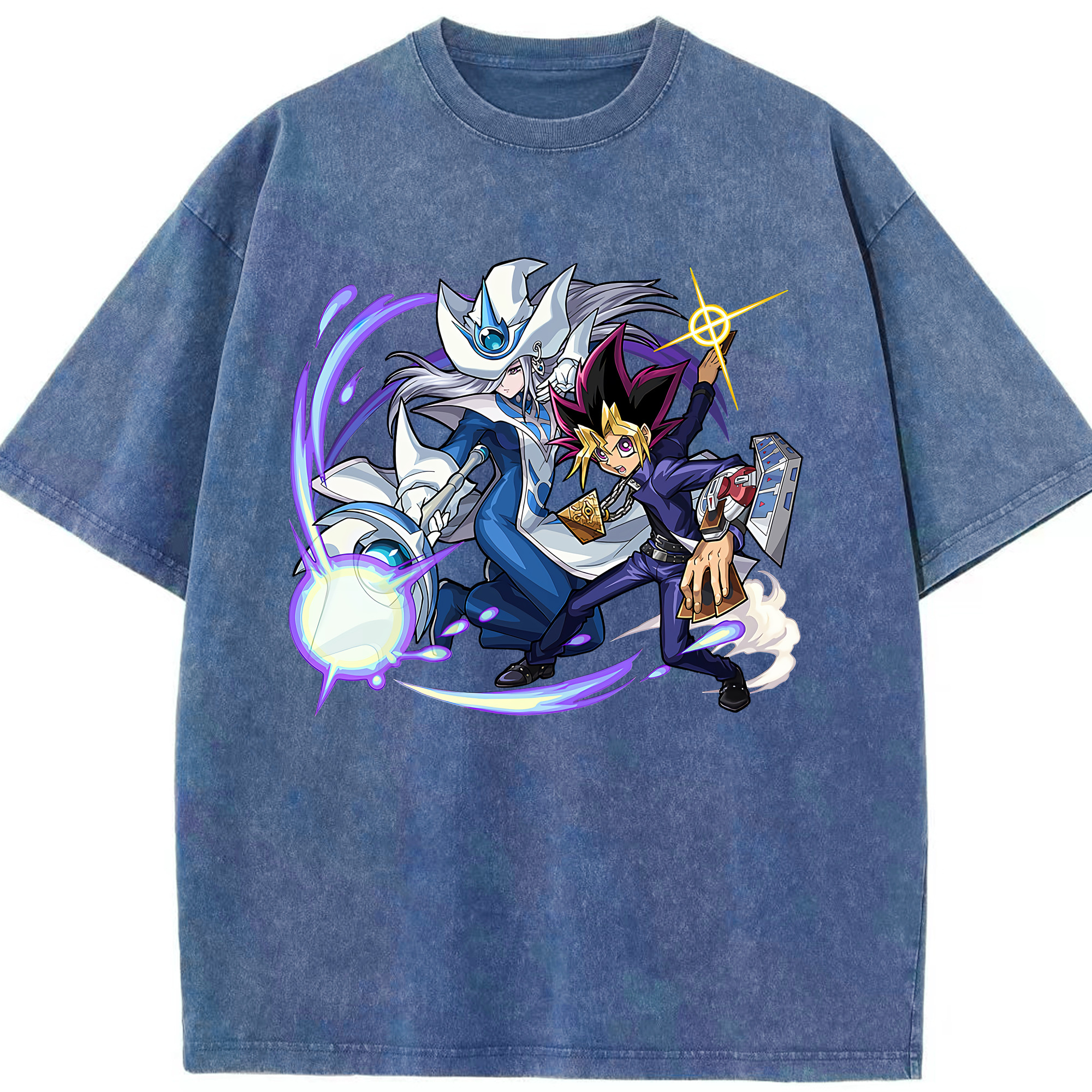 （画像用） 遊☆戯☆王 Yu-Gi-Oh! 綿100% ヴィンテージ風 半袖Tシャツ（フロントプリント）