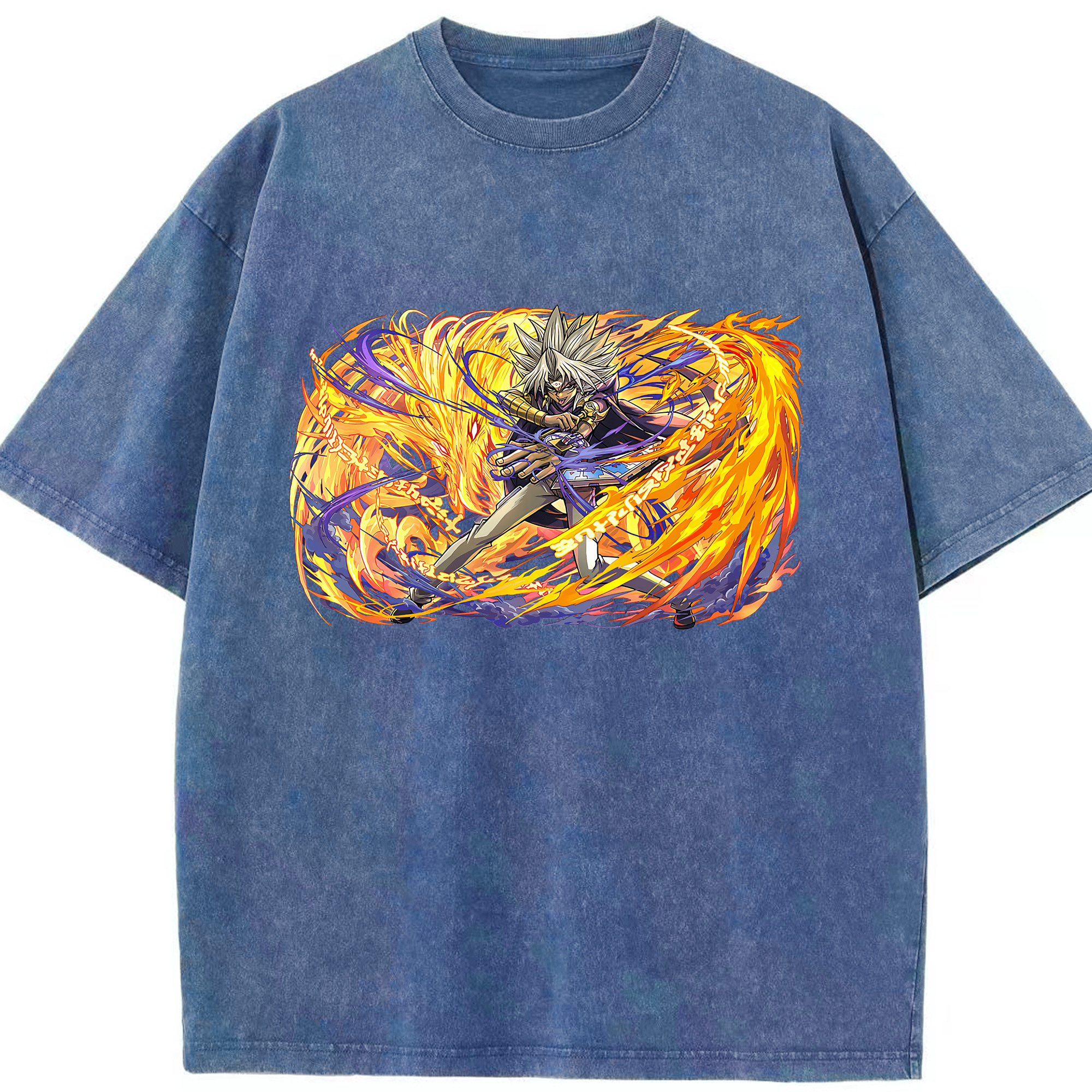 （画像用） 遊☆戯☆王 Yu-Gi-Oh! 綿100% ヴィンテージ風 半袖Tシャツ（フロントプリント）