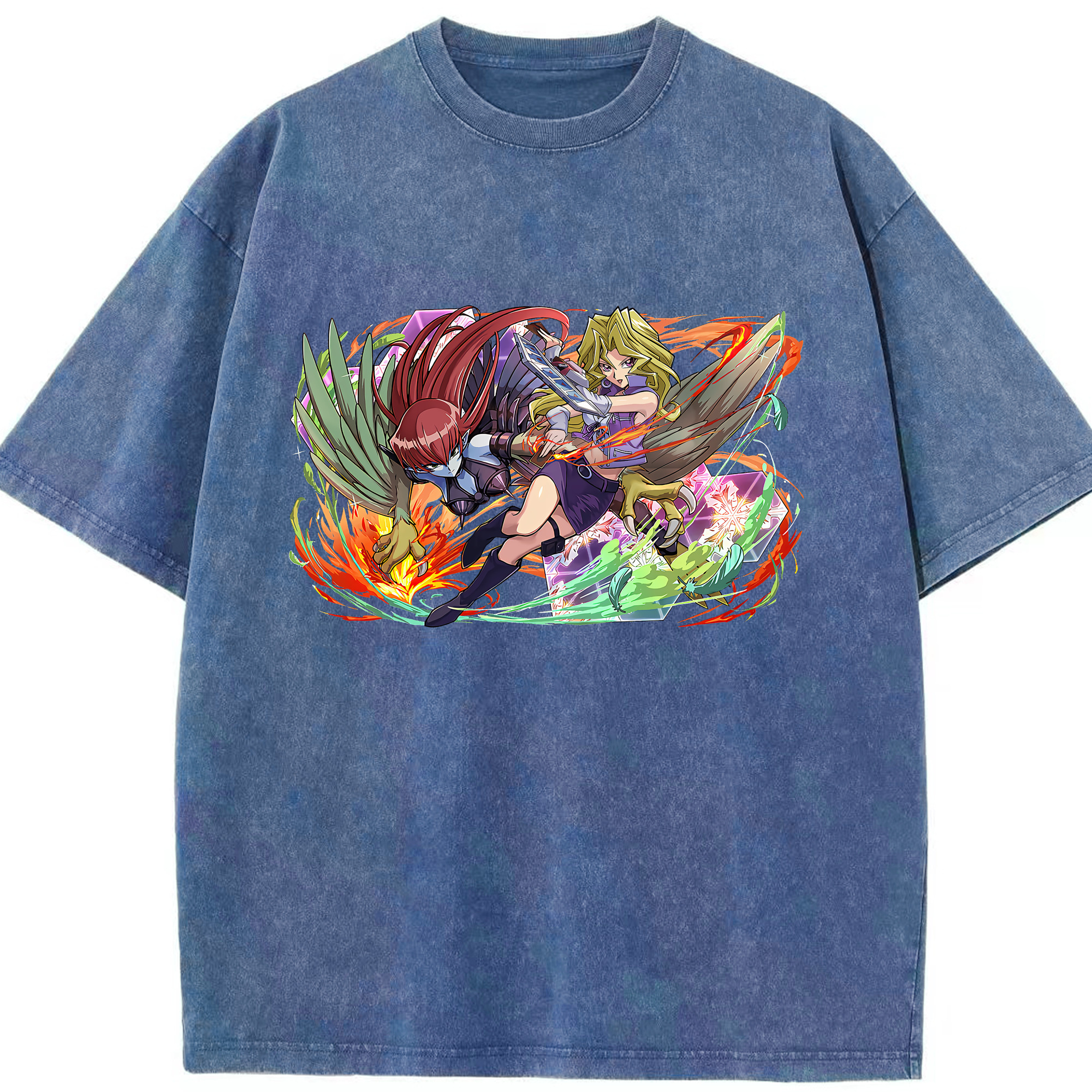 （画像用） 遊☆戯☆王 Yu-Gi-Oh! 綿100% ヴィンテージ風 半袖Tシャツ（フロントプリント）