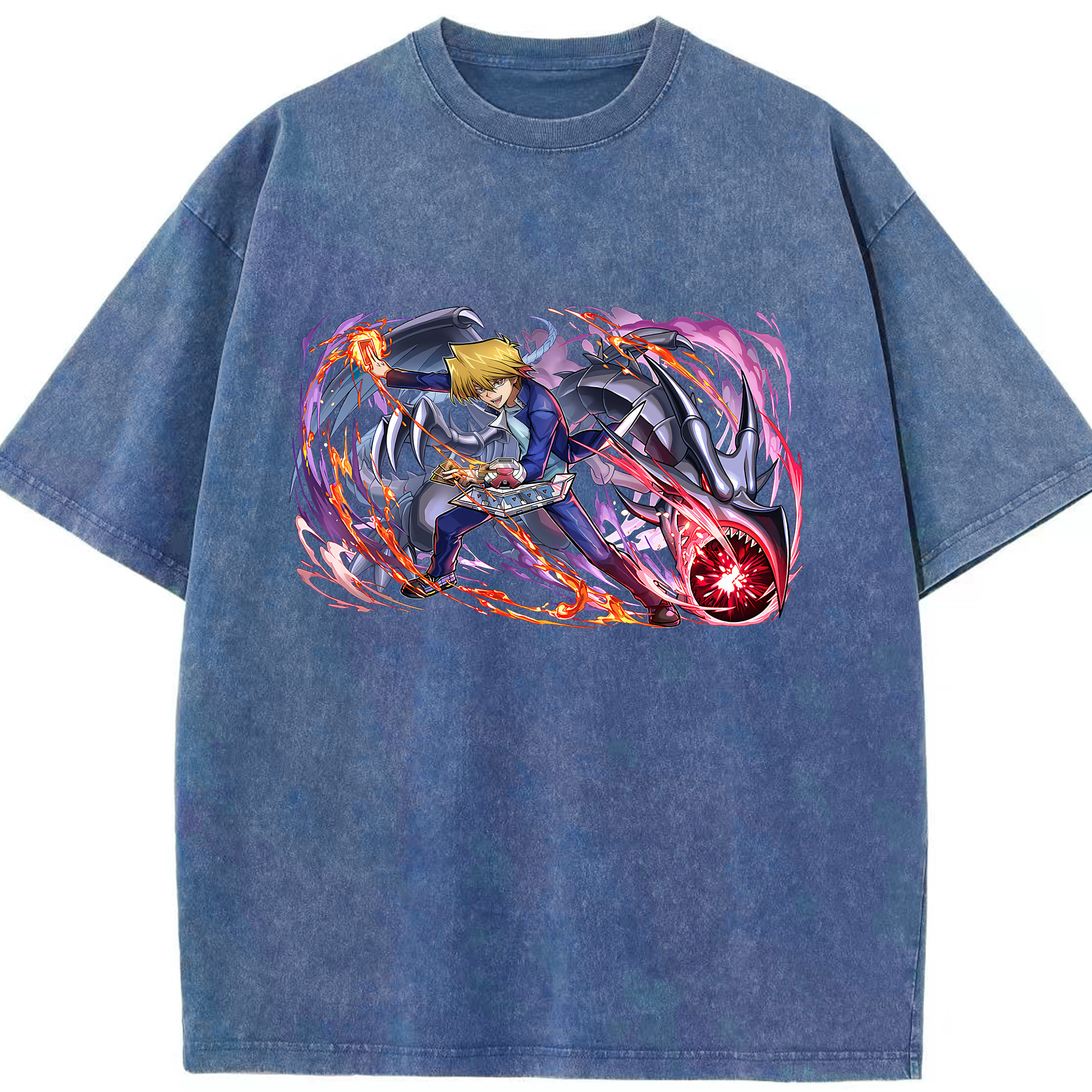 （画像用） 遊☆戯☆王 Yu-Gi-Oh! 綿100% ヴィンテージ風 半袖Tシャツ（フロントプリント）