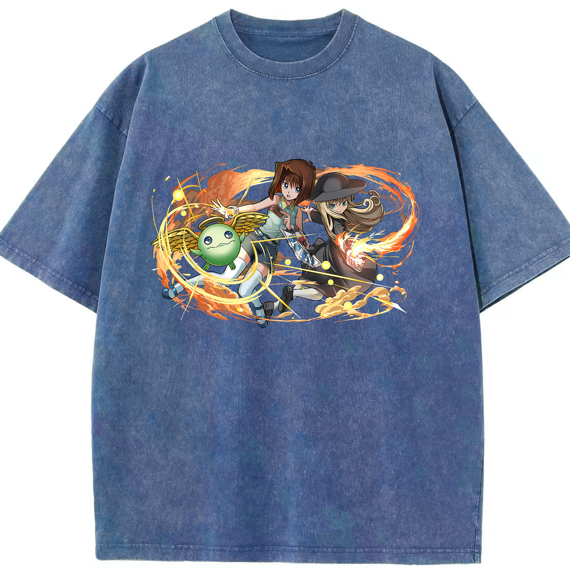 （画像用） 遊☆戯☆王 Yu-Gi-Oh! 綿100% ヴィンテージ風 半袖Tシャツ（フロントプリント）