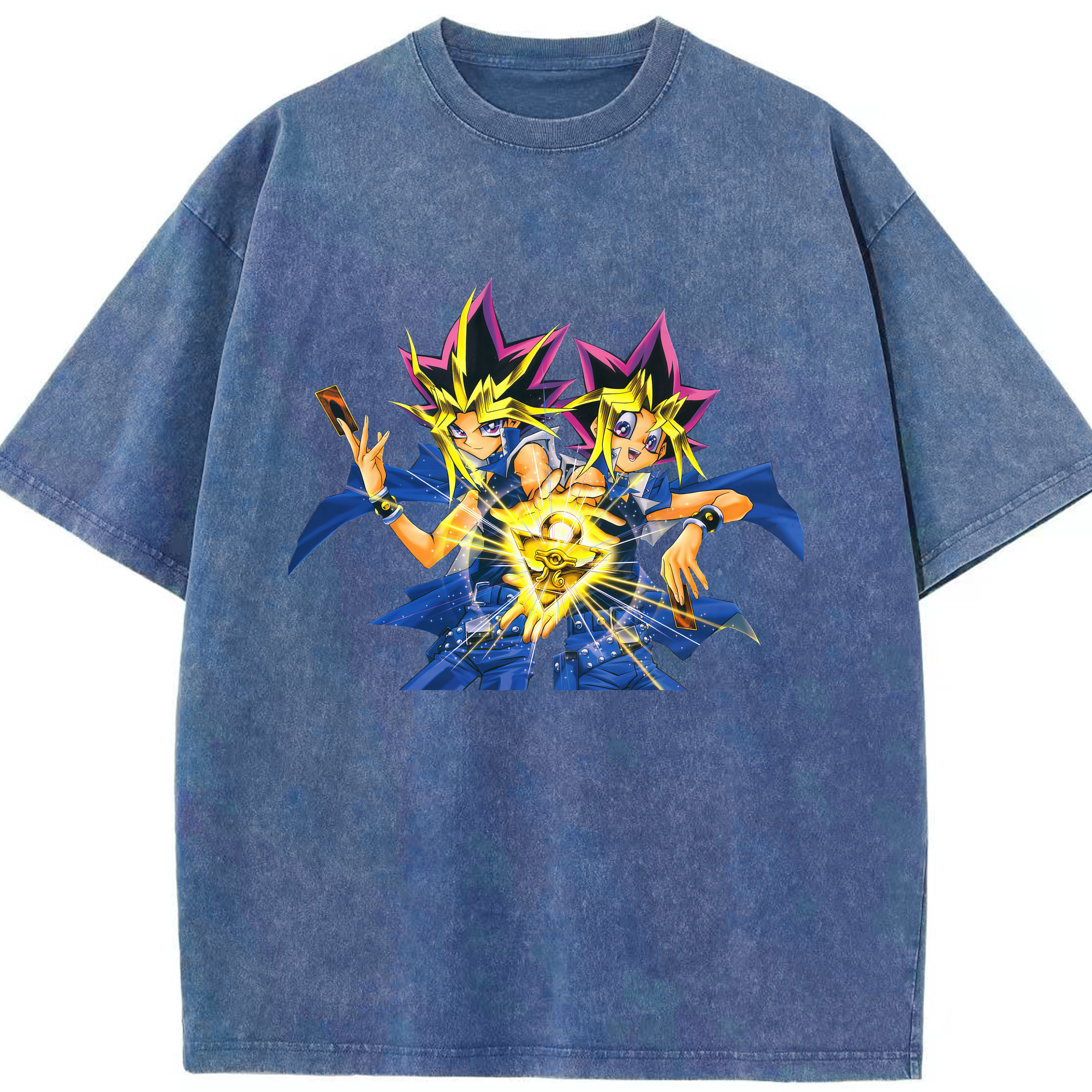 （画像用） 遊☆戯☆王 Yu-Gi-Oh! 綿100% ヴィンテージ風 半袖Tシャツ（フロントプリント）