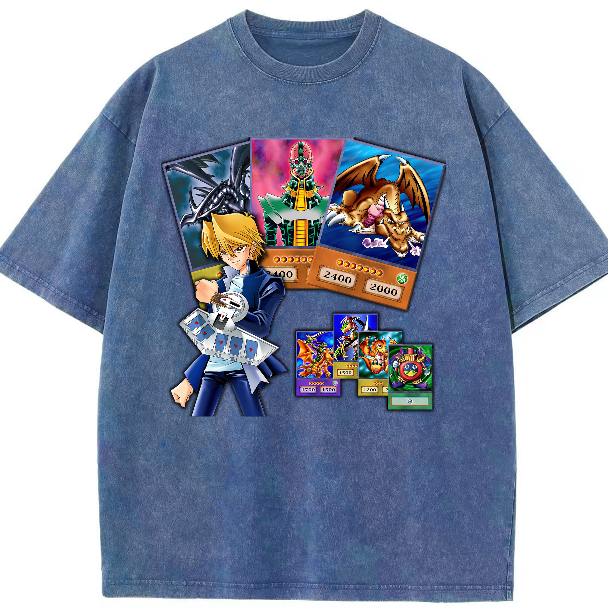 （画像用） 遊☆戯☆王 Yu-Gi-Oh! 綿100% ヴィンテージ風 半袖Tシャツ（フロントプリント）