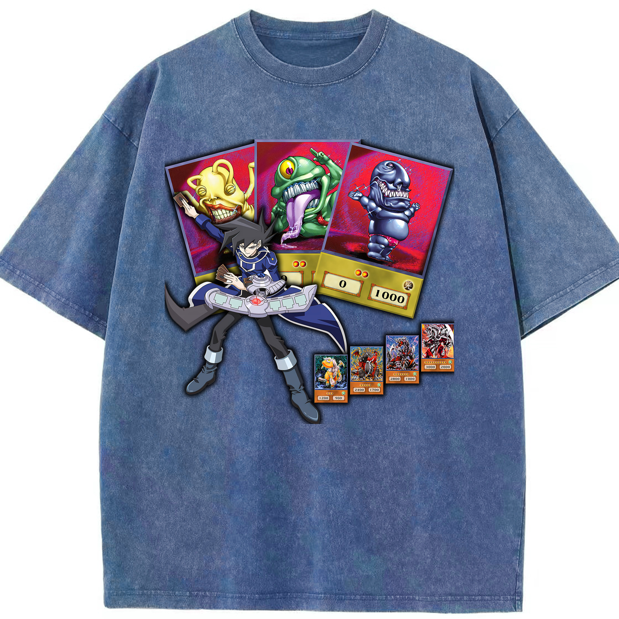（画像用） 遊☆戯☆王 Yu-Gi-Oh! 綿100% ヴィンテージ風 半袖Tシャツ（フロントプリント）
