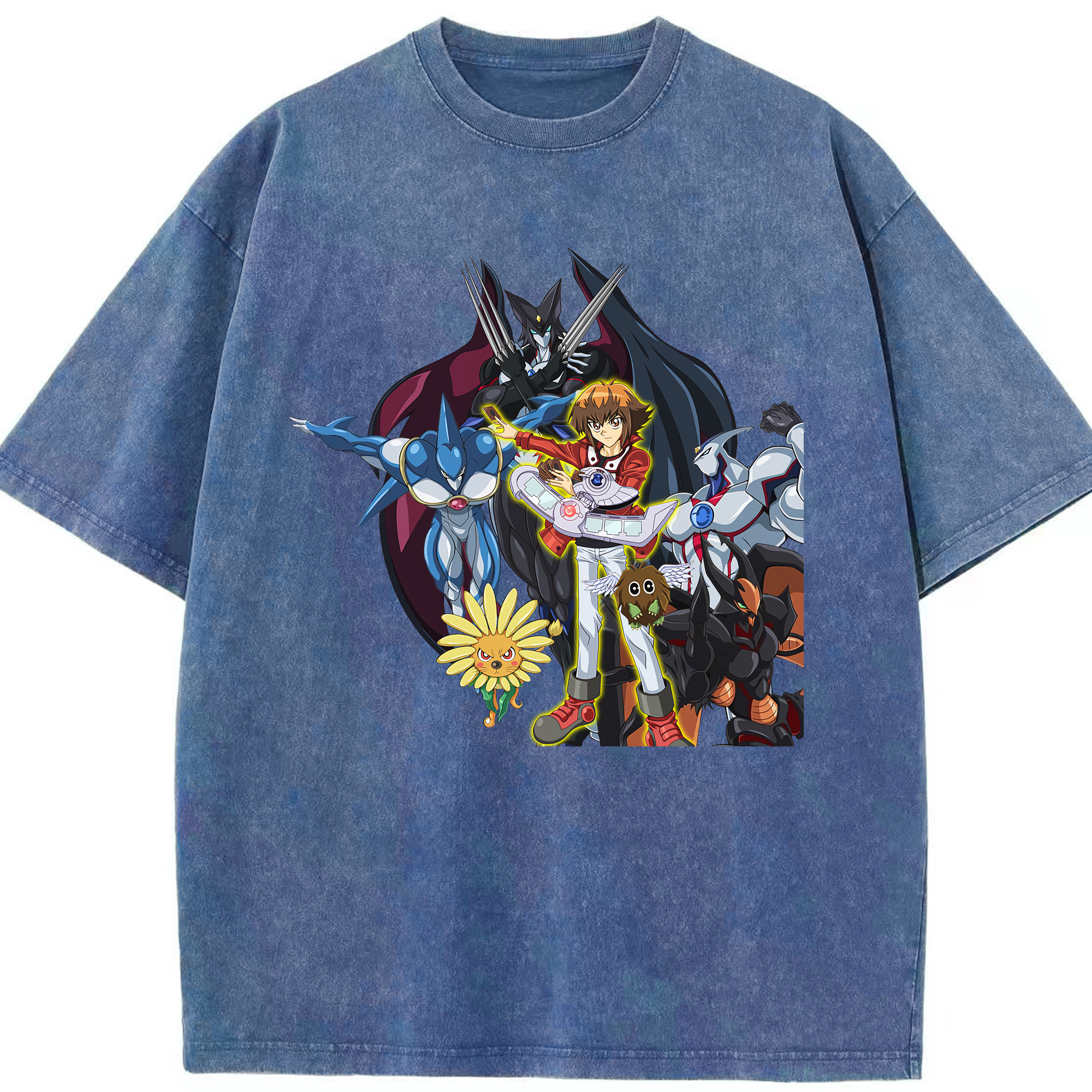 （画像用） 遊☆戯☆王 Yu-Gi-Oh! 綿100% ヴィンテージ風 半袖Tシャツ（フロントプリント）