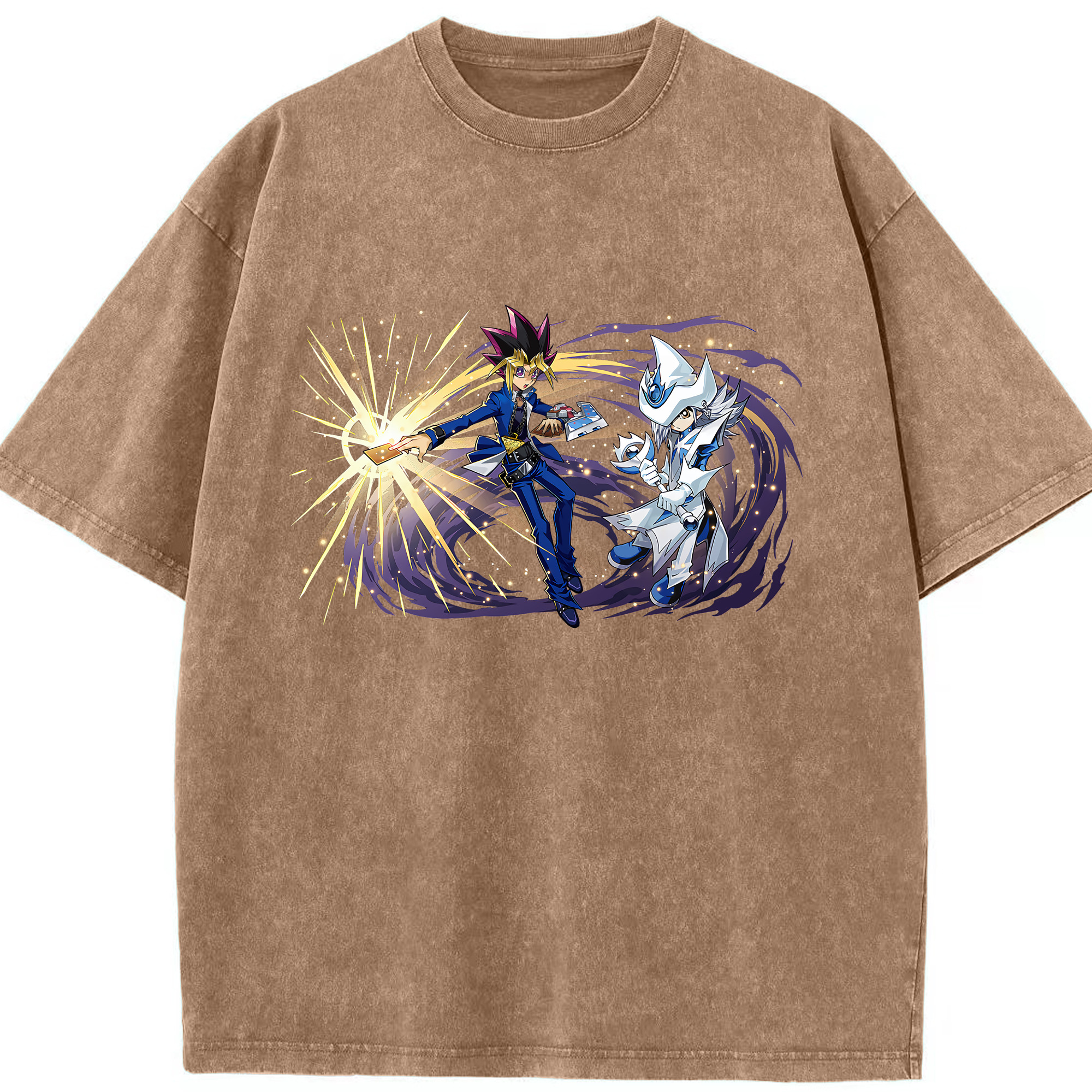 （画像用） 遊☆戯☆王 Yu-Gi-Oh! 綿100% ヴィンテージ風 半袖Tシャツ（フロントプリント）