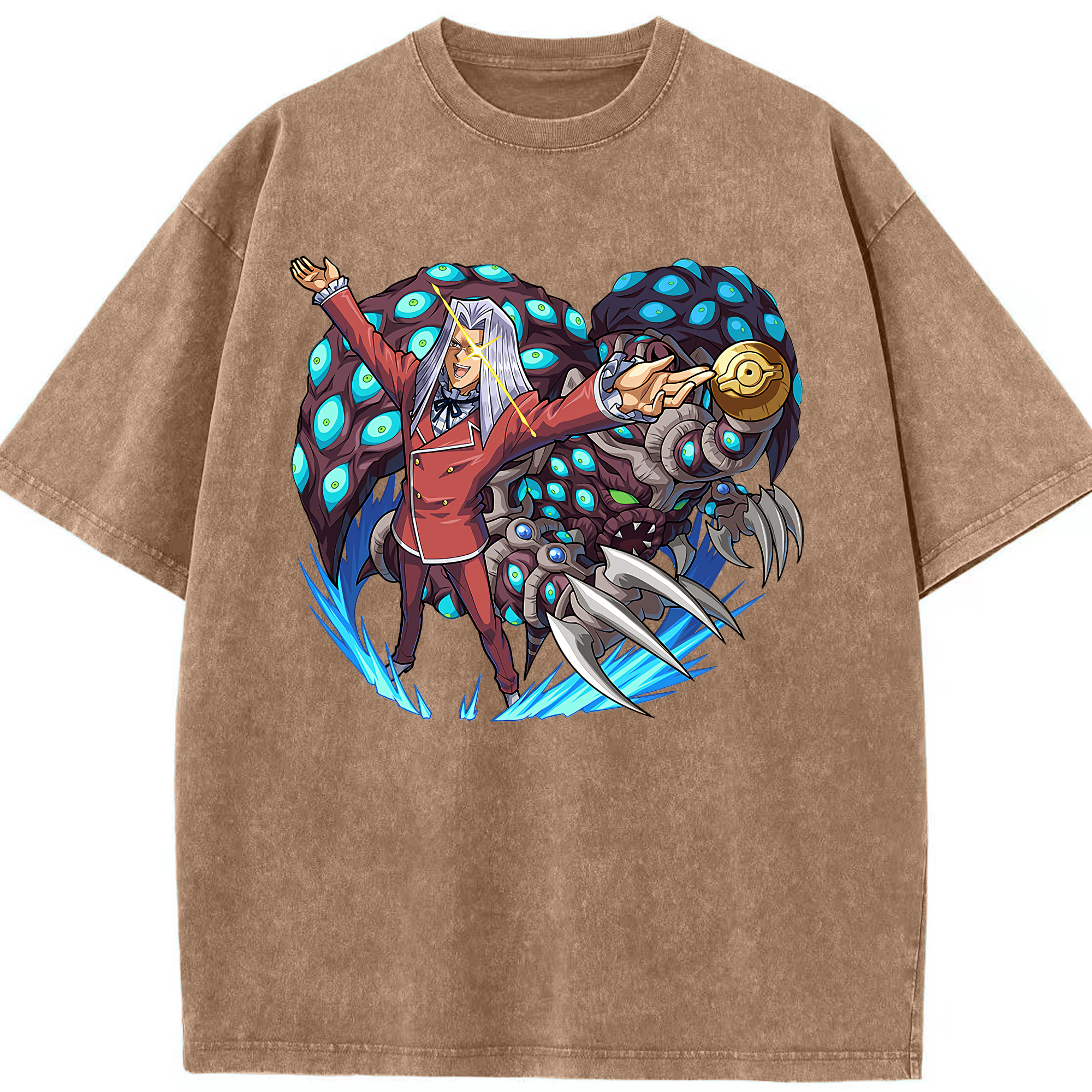 （画像用） 遊☆戯☆王 Yu-Gi-Oh! 綿100% ヴィンテージ風 半袖Tシャツ（フロントプリント）