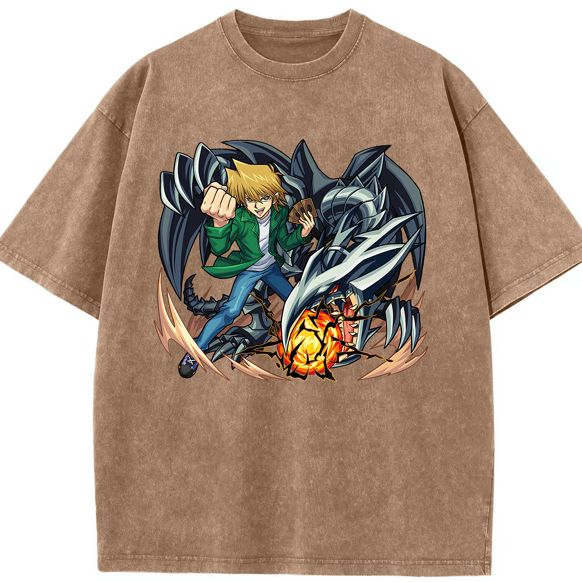（画像用） 遊☆戯☆王 Yu-Gi-Oh! 綿100% ヴィンテージ風 半袖Tシャツ（フロントプリント）