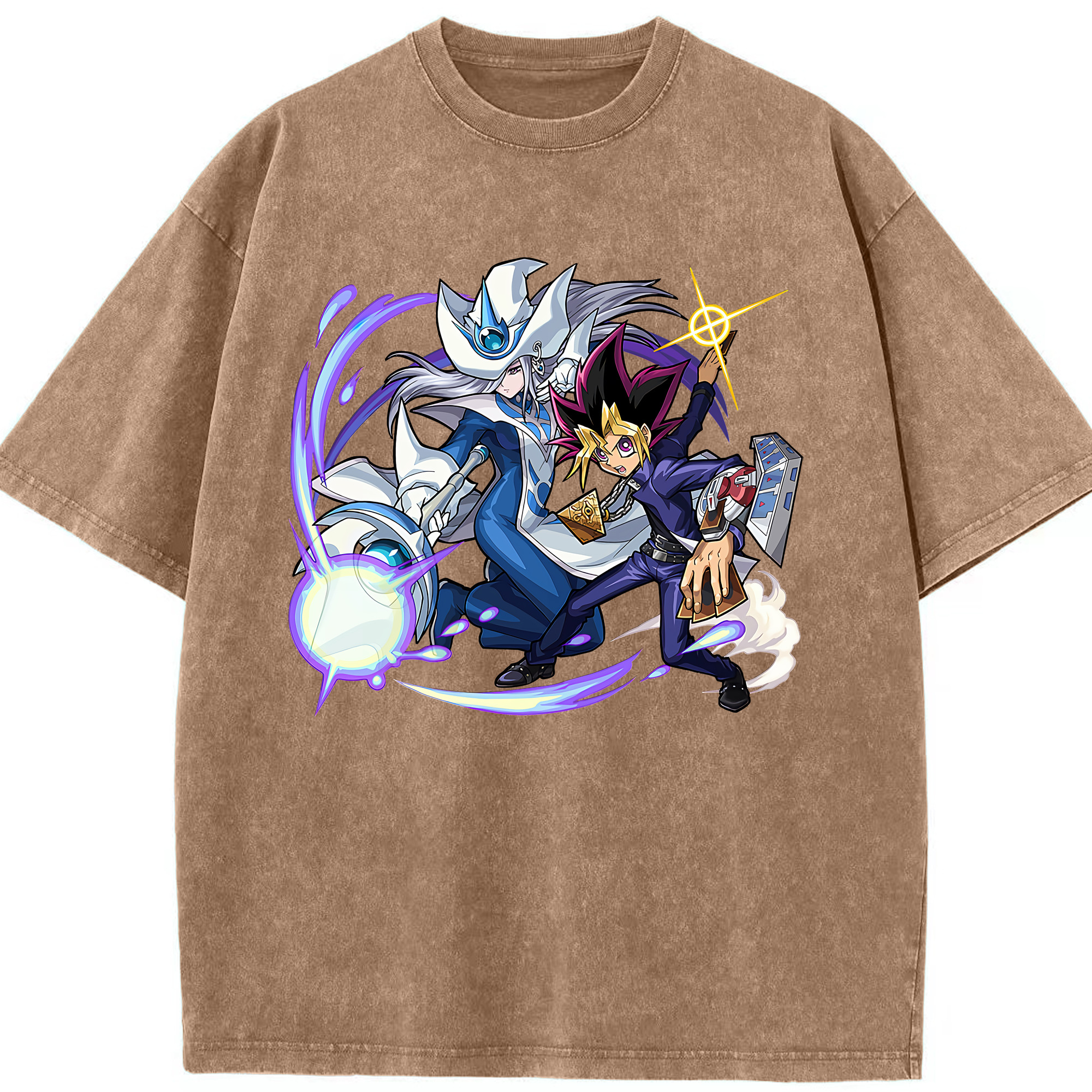 （画像用） 遊☆戯☆王 Yu-Gi-Oh! 綿100% ヴィンテージ風 半袖Tシャツ（フロントプリント）