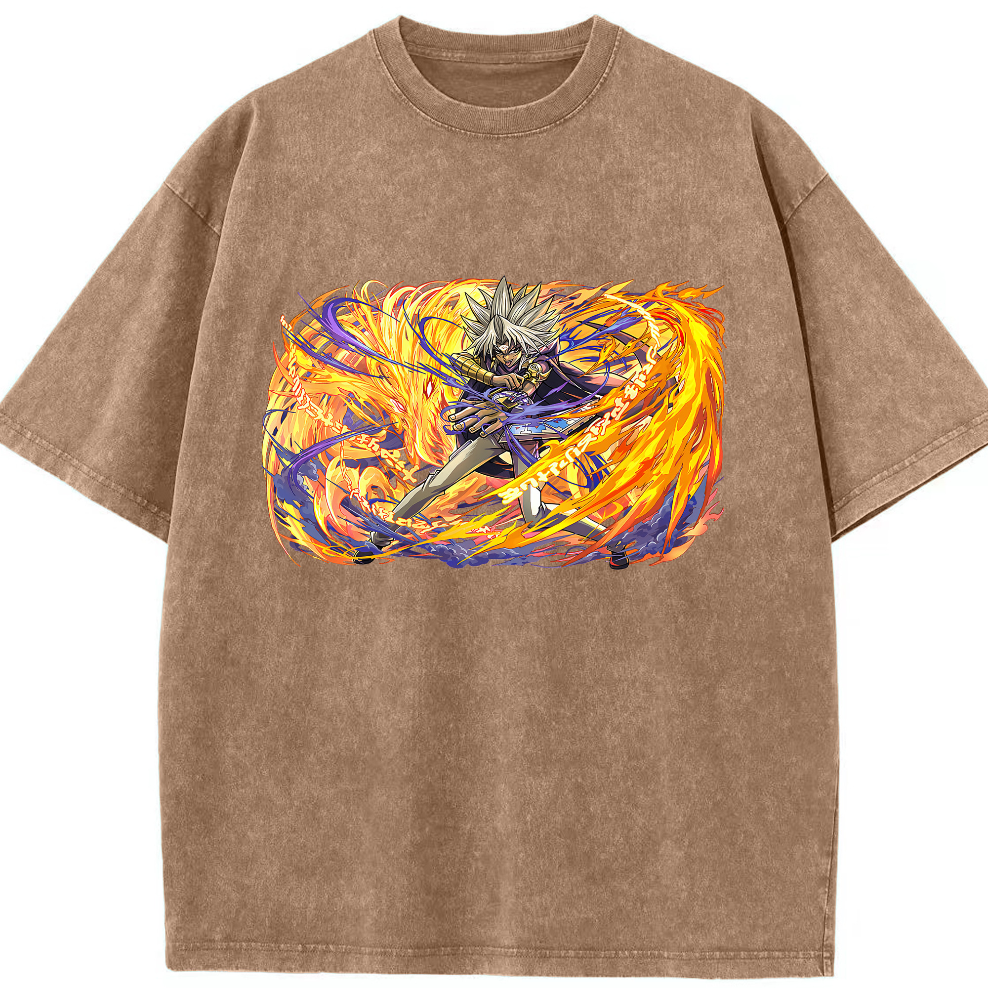（画像用） 遊☆戯☆王 Yu-Gi-Oh! 綿100% ヴィンテージ風 半袖Tシャツ（フロントプリント）