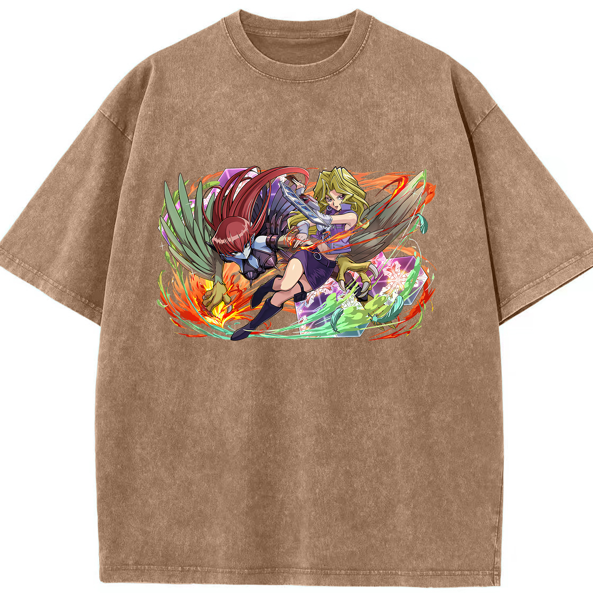 （画像用） 遊☆戯☆王 Yu-Gi-Oh! 綿100% ヴィンテージ風 半袖Tシャツ（フロントプリント）