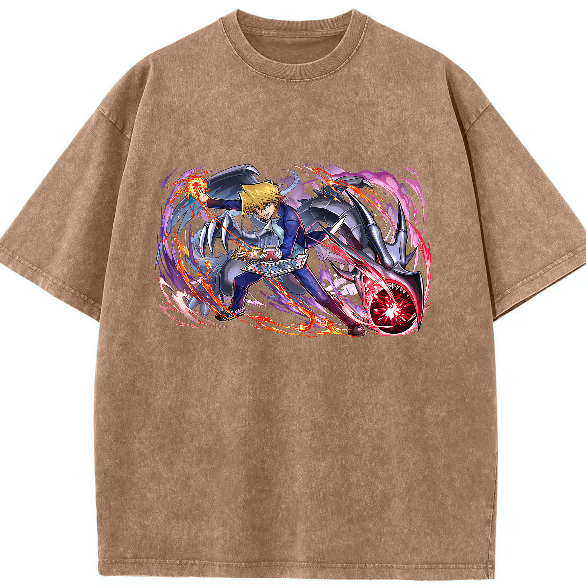 （画像用） 遊☆戯☆王 Yu-Gi-Oh! 綿100% ヴィンテージ風 半袖Tシャツ（フロントプリント）