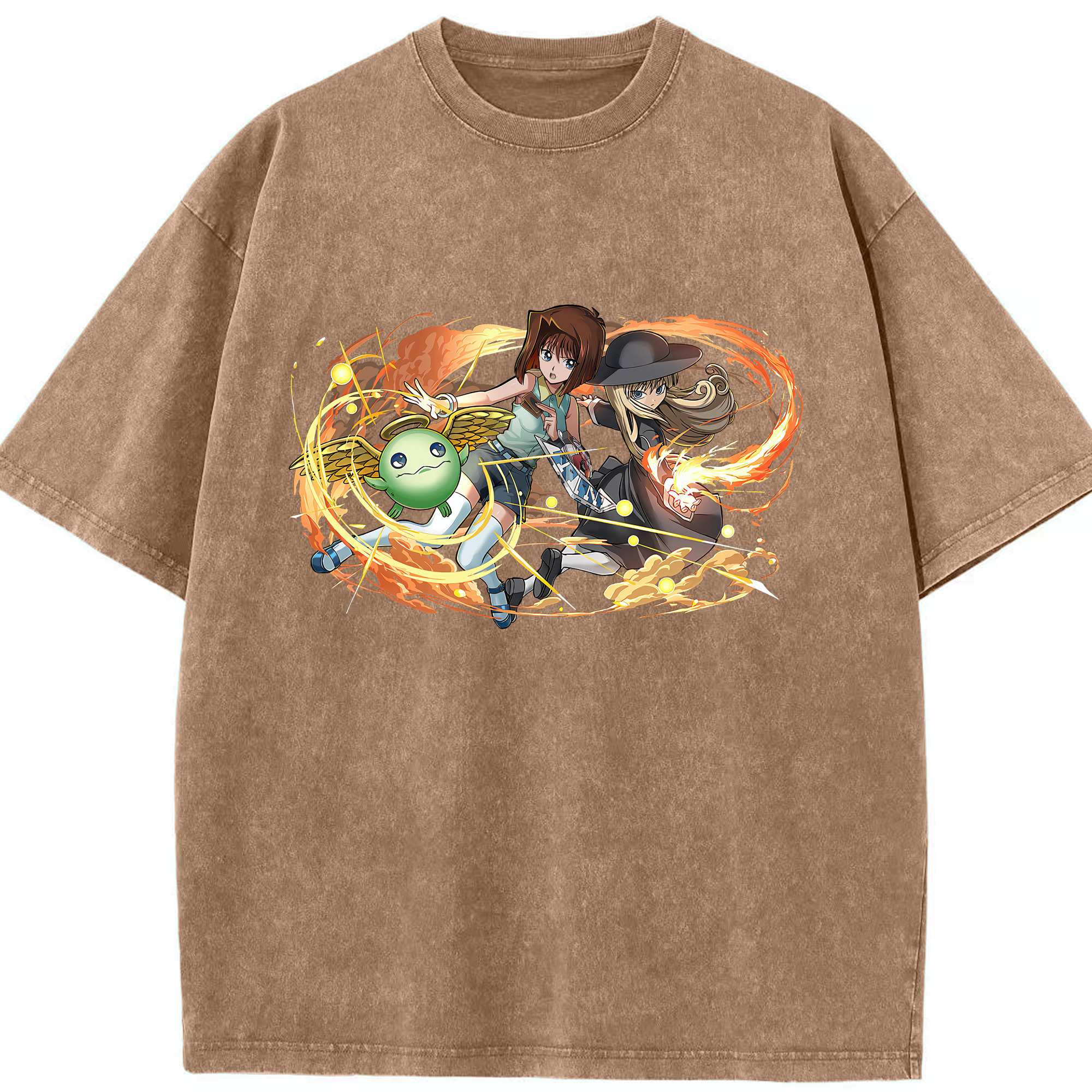 （画像用） 遊☆戯☆王 Yu-Gi-Oh! 綿100% ヴィンテージ風 半袖Tシャツ（フロントプリント）