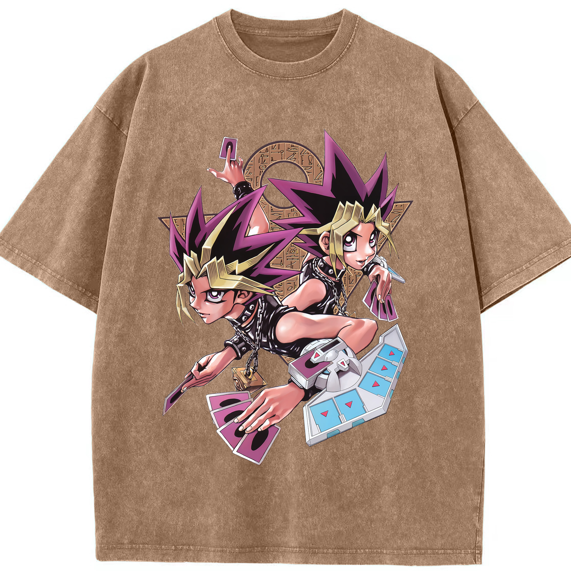 （画像用） 遊☆戯☆王 Yu-Gi-Oh! 綿100% ヴィンテージ風 半袖Tシャツ（フロントプリント）