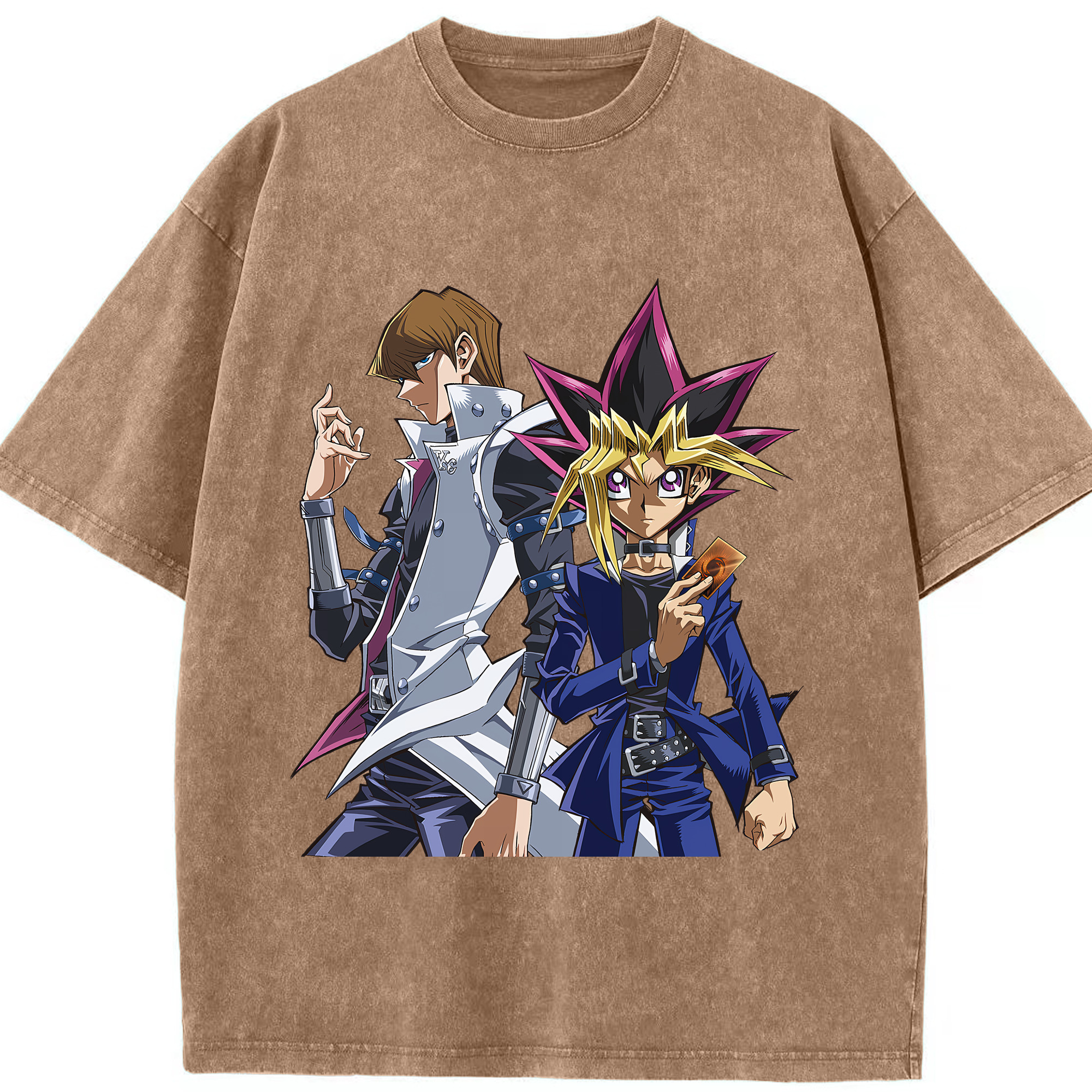 （画像用） 遊☆戯☆王 Yu-Gi-Oh! 綿100% ヴィンテージ風 半袖Tシャツ（フロントプリント）